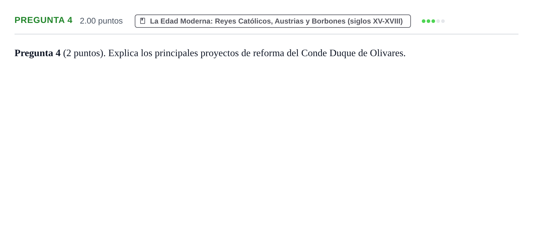 Enunciado: Pregunta 4 · Historia de España PAU La Rioja Ordinaria 2023