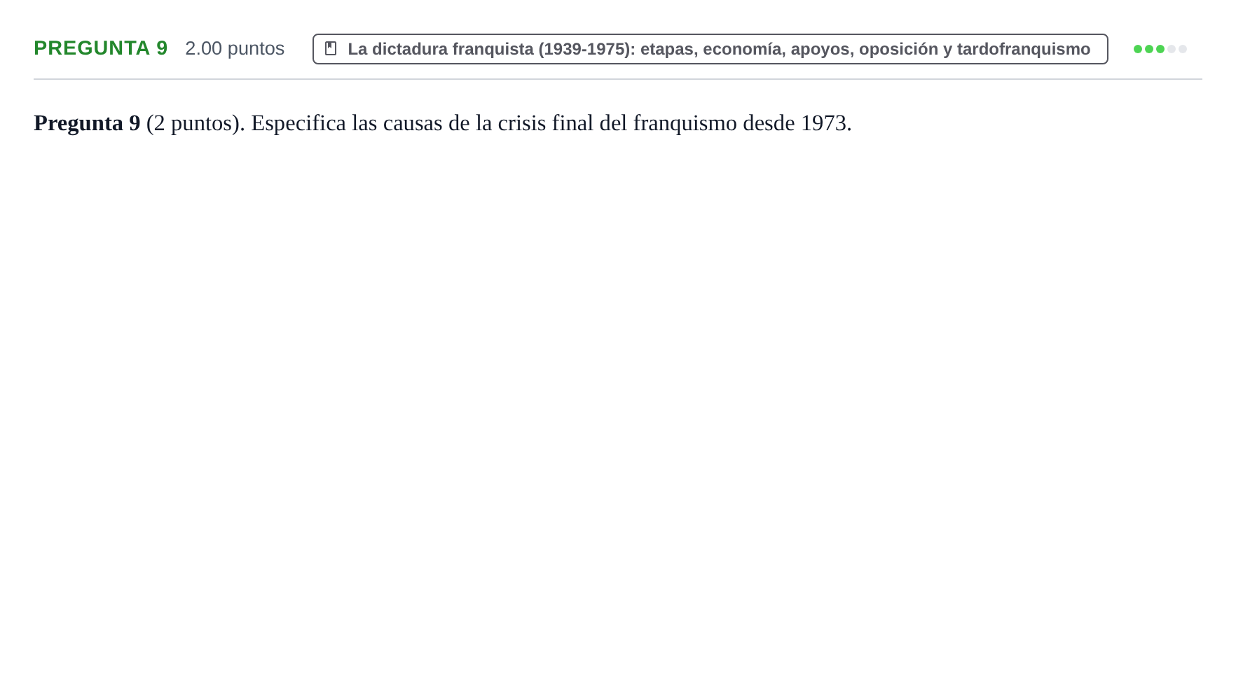 Enunciado: Pregunta 9 · Historia de España PAU La Rioja Ordinaria 2023