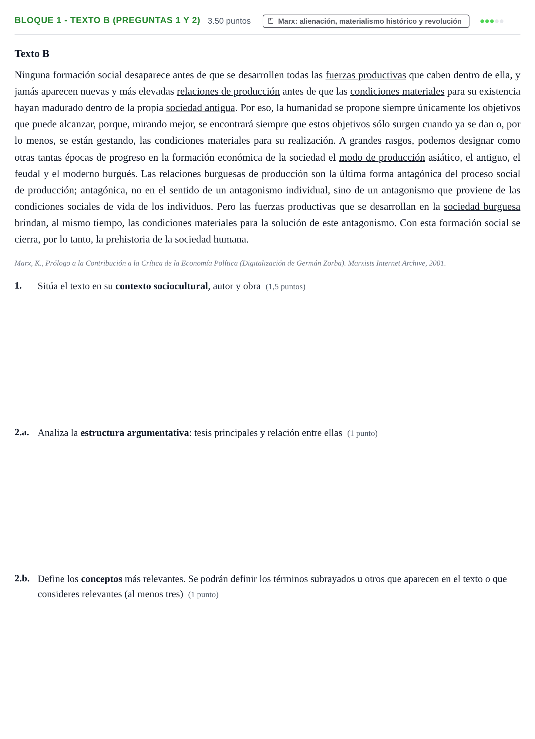 Enunciado: Bloque 1 - Texto B (Preguntas 1 y 2) · Historia de la Filosofía PAU La Rioja Ordinaria 2023
