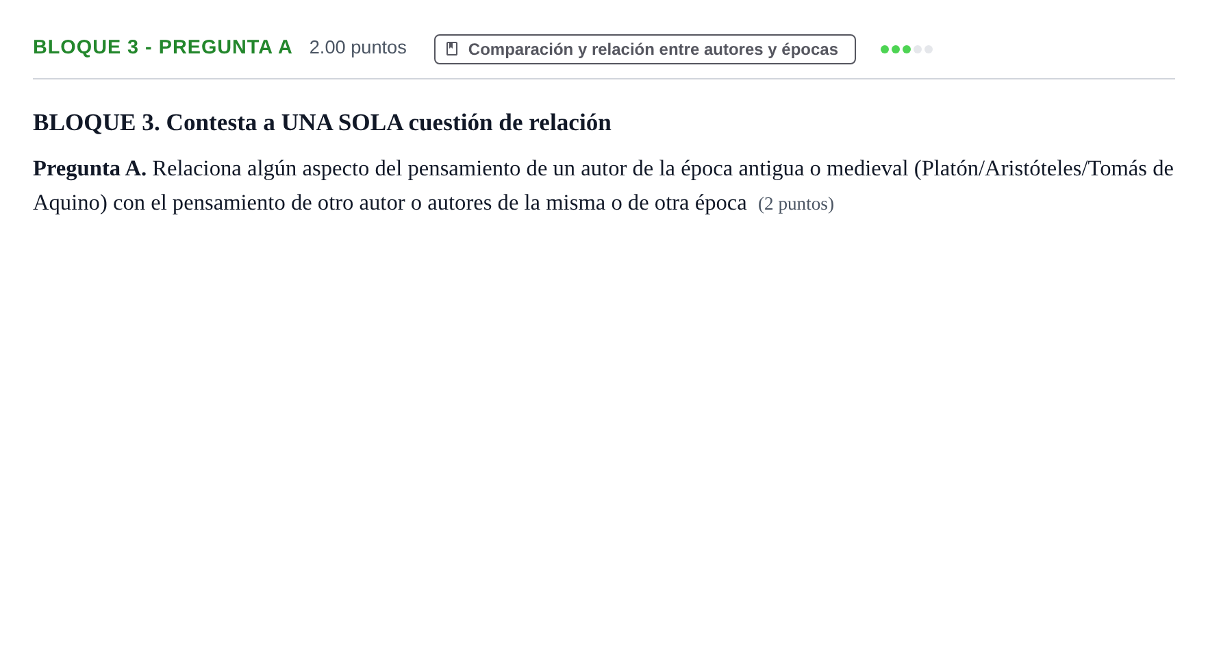 Enunciado: Bloque 3 - Pregunta A · Historia de la Filosofía PAU La Rioja Ordinaria 2023