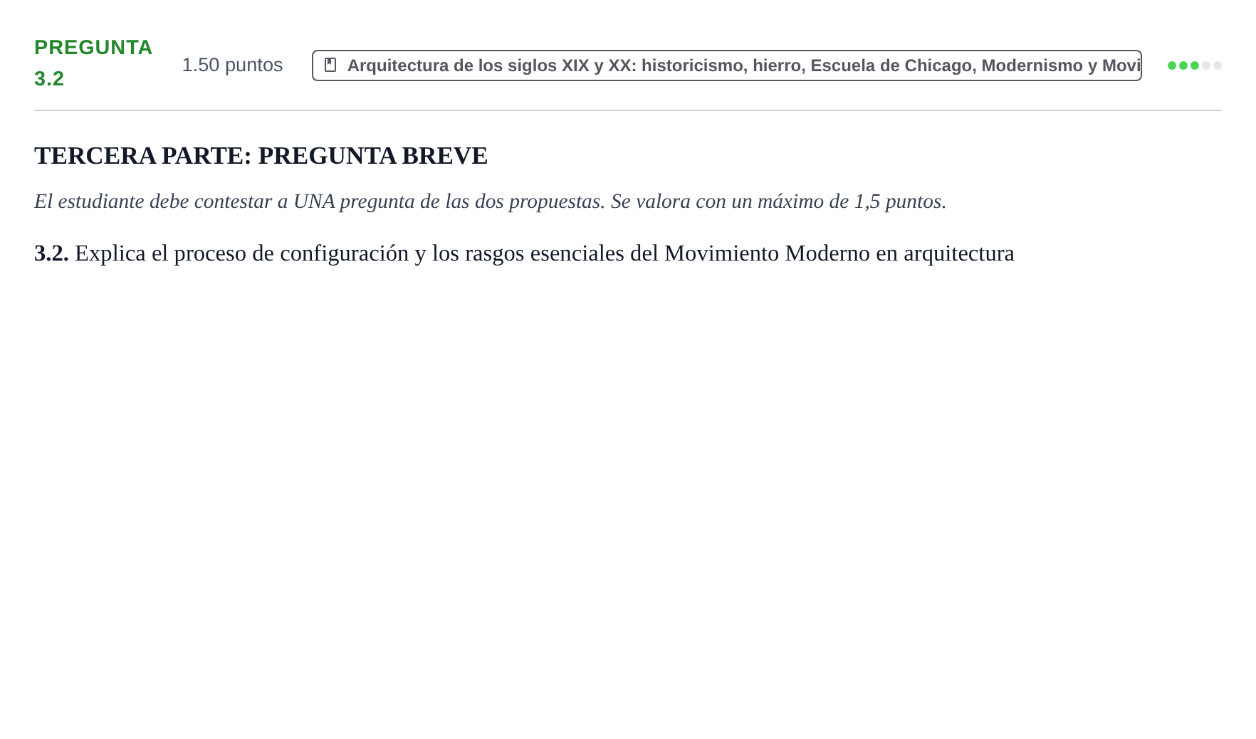 Enunciado: Pregunta 3.2 · Historia del Arte PAU La Rioja Extraordinaria 2023