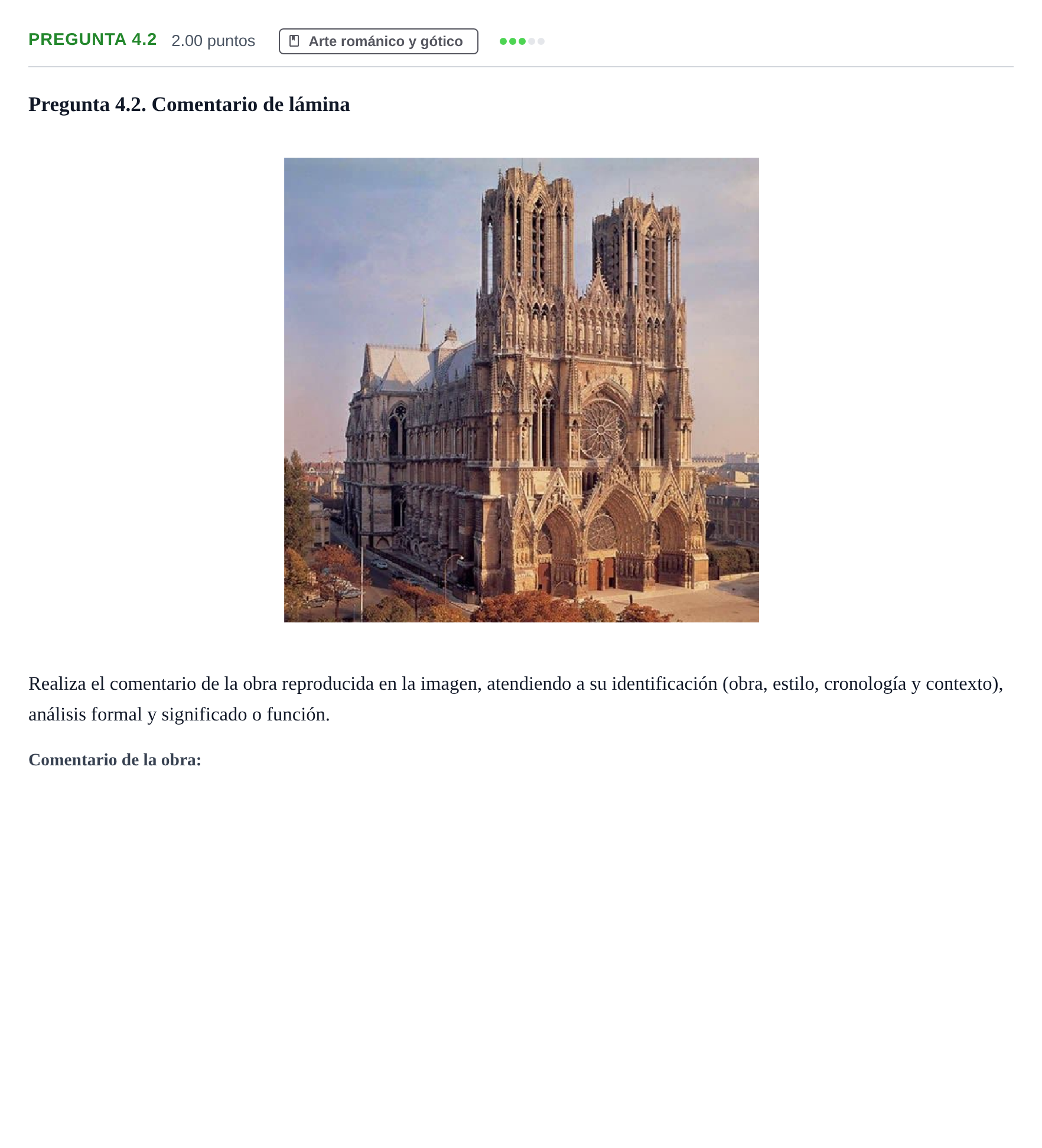 Enunciado: Pregunta 4.2 · Historia del Arte PAU La Rioja Extraordinaria 2023
