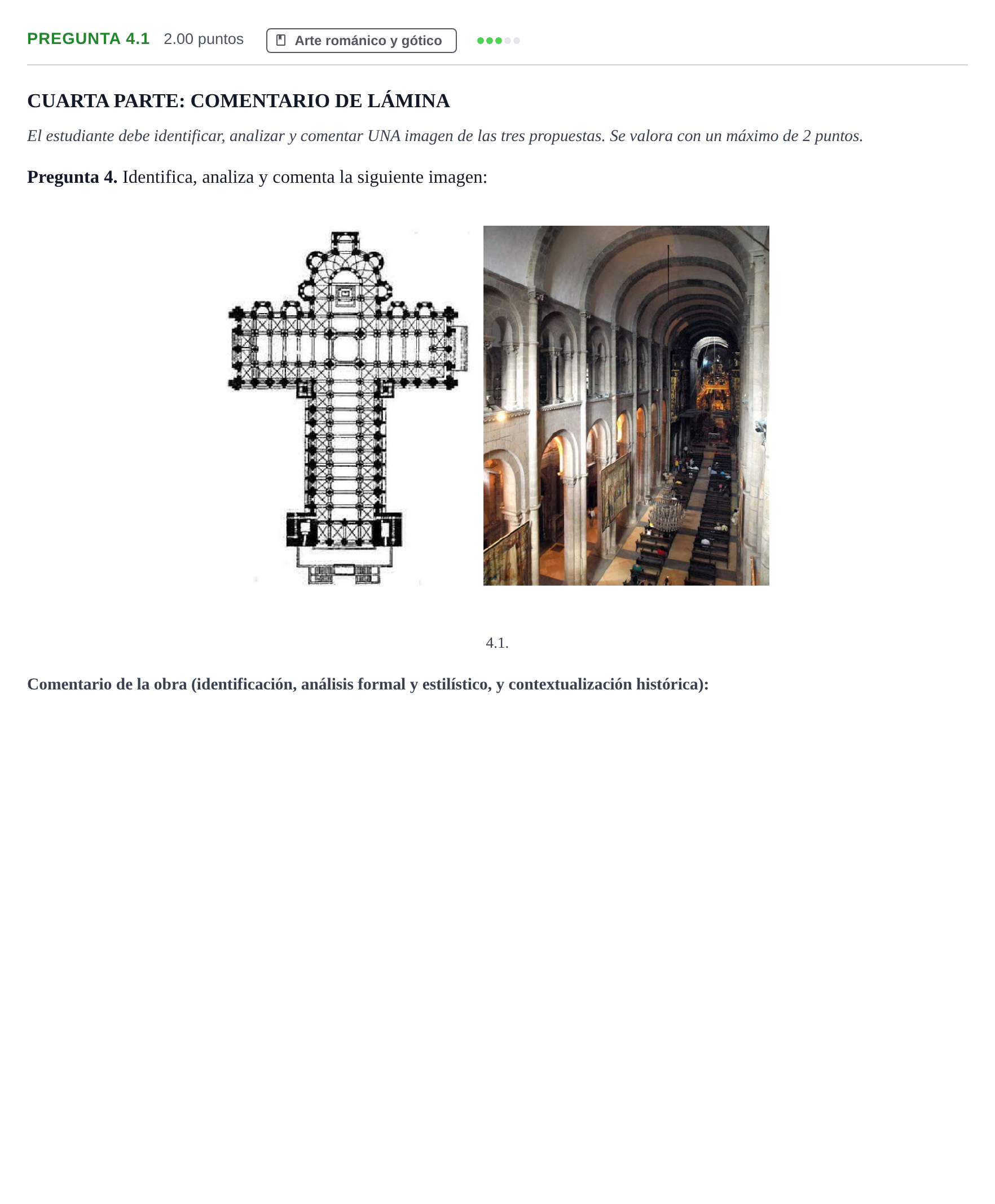 Enunciado: Pregunta 4.1 · Historia del Arte PAU La Rioja Ordinaria 2023