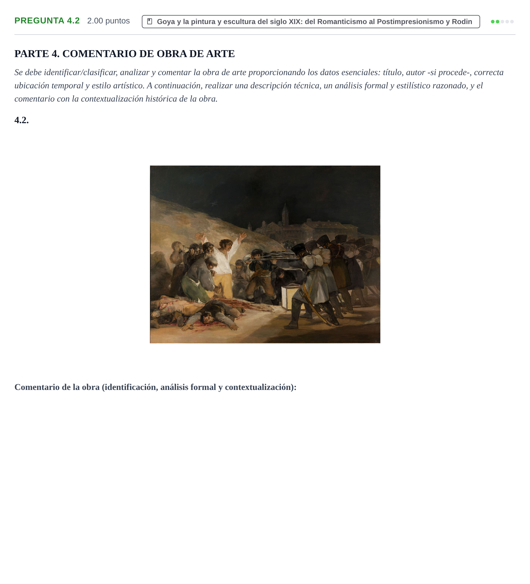 Enunciado: Pregunta 4.2 · Historia del Arte PAU La Rioja Ordinaria 2023
