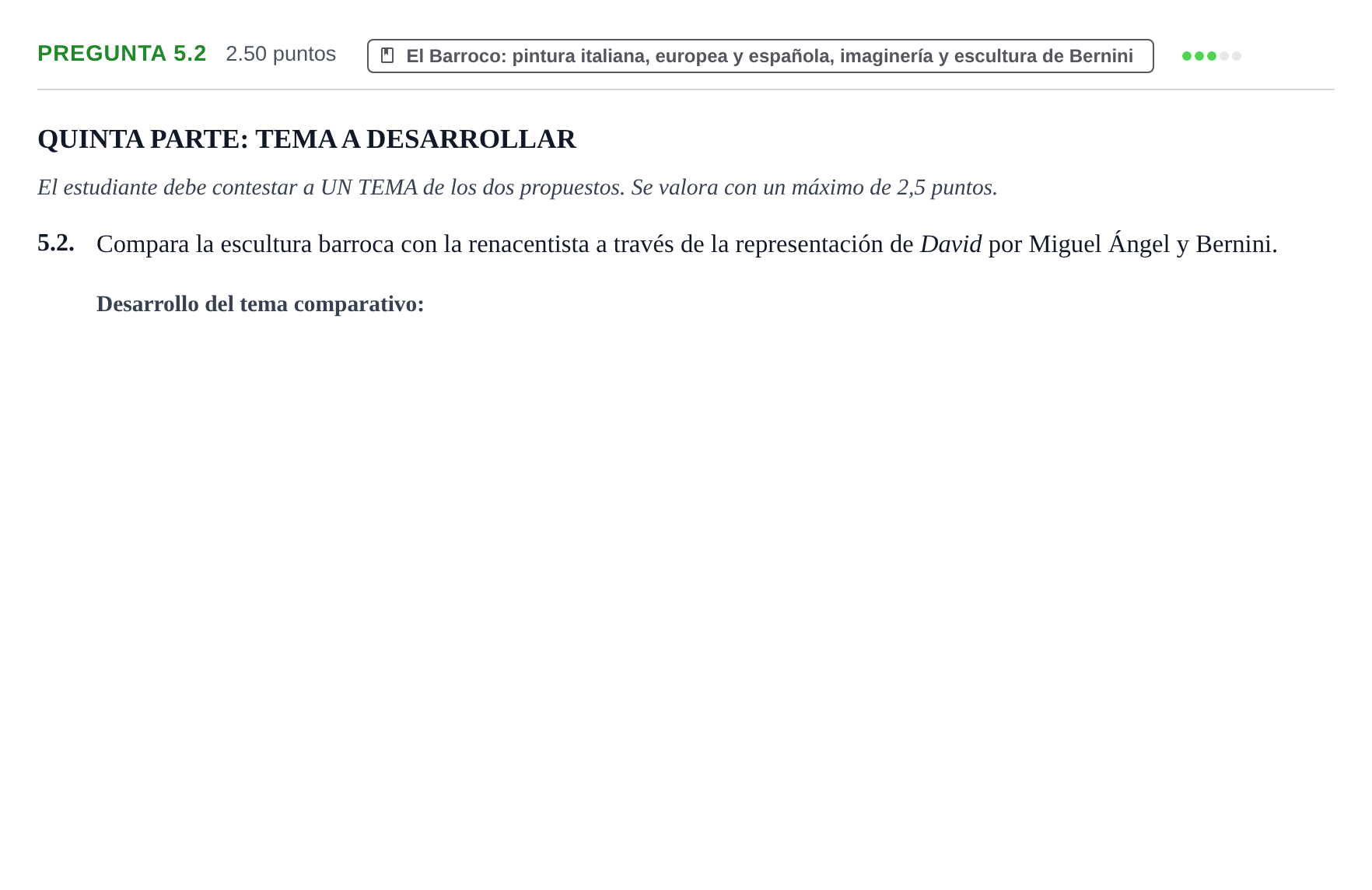 Enunciado: Pregunta 5.2 · Historia del Arte PAU La Rioja Ordinaria 2023