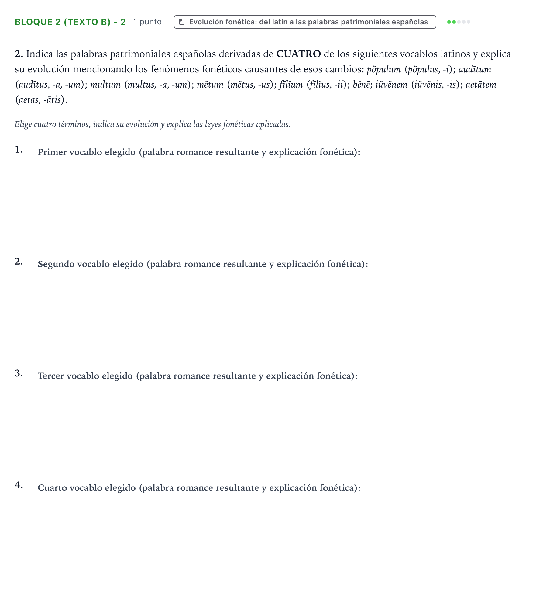 Enunciado: Bloque 2 (Texto B) - 2 · Latín II PAU La Rioja Extraordinaria 2023