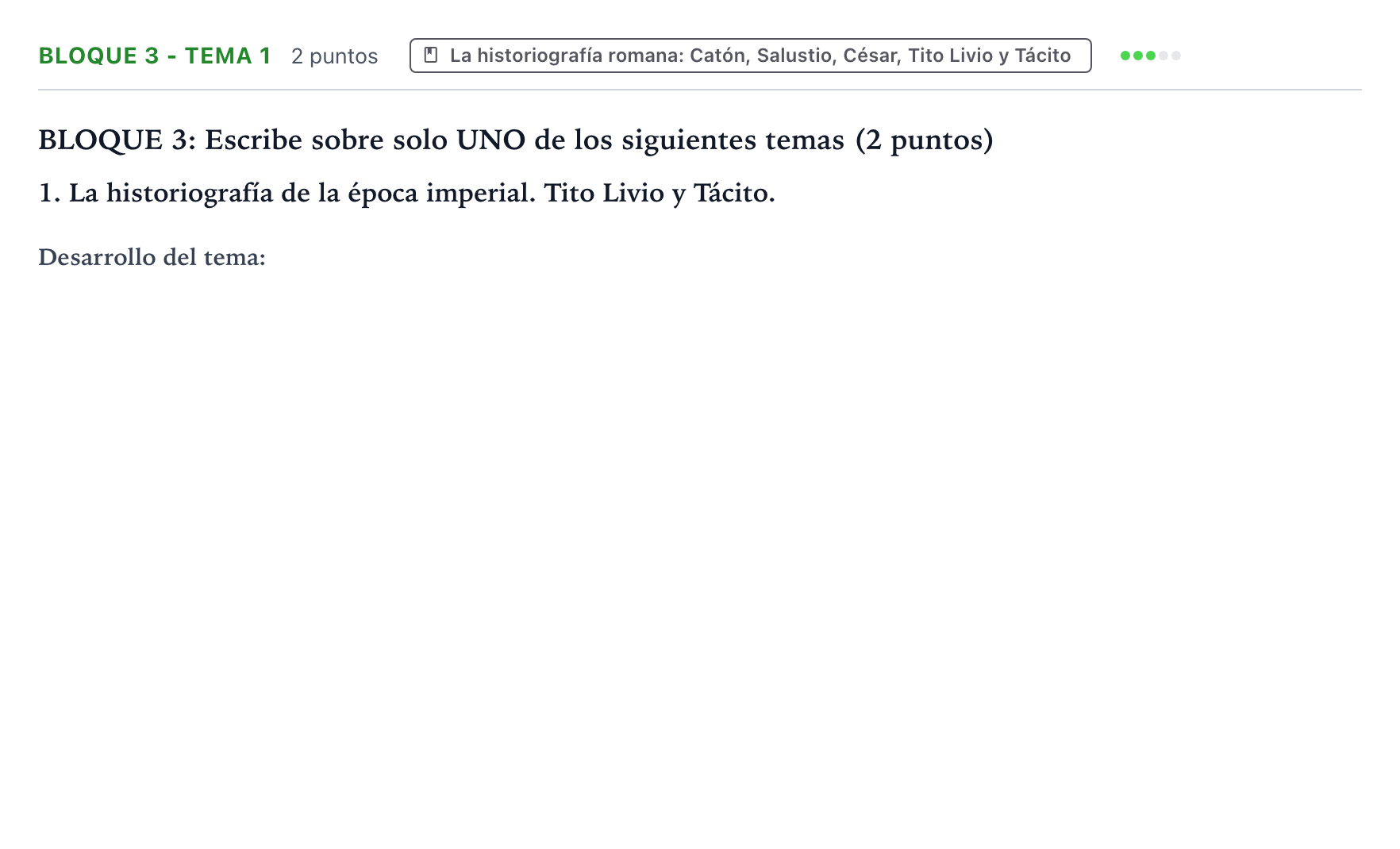Enunciado: Bloque 3 - Tema 1 · Latín II PAU La Rioja Extraordinaria 2023