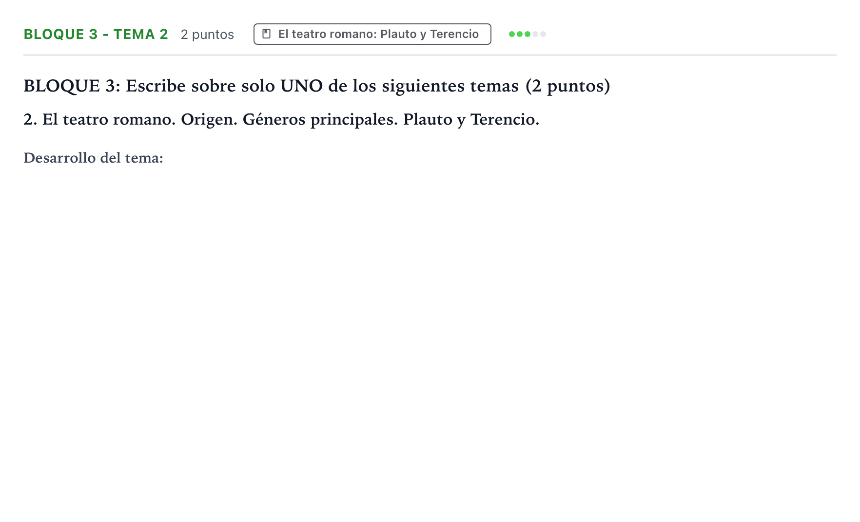 Enunciado: Bloque 3 - Tema 2 · Latín II PAU La Rioja Extraordinaria 2023