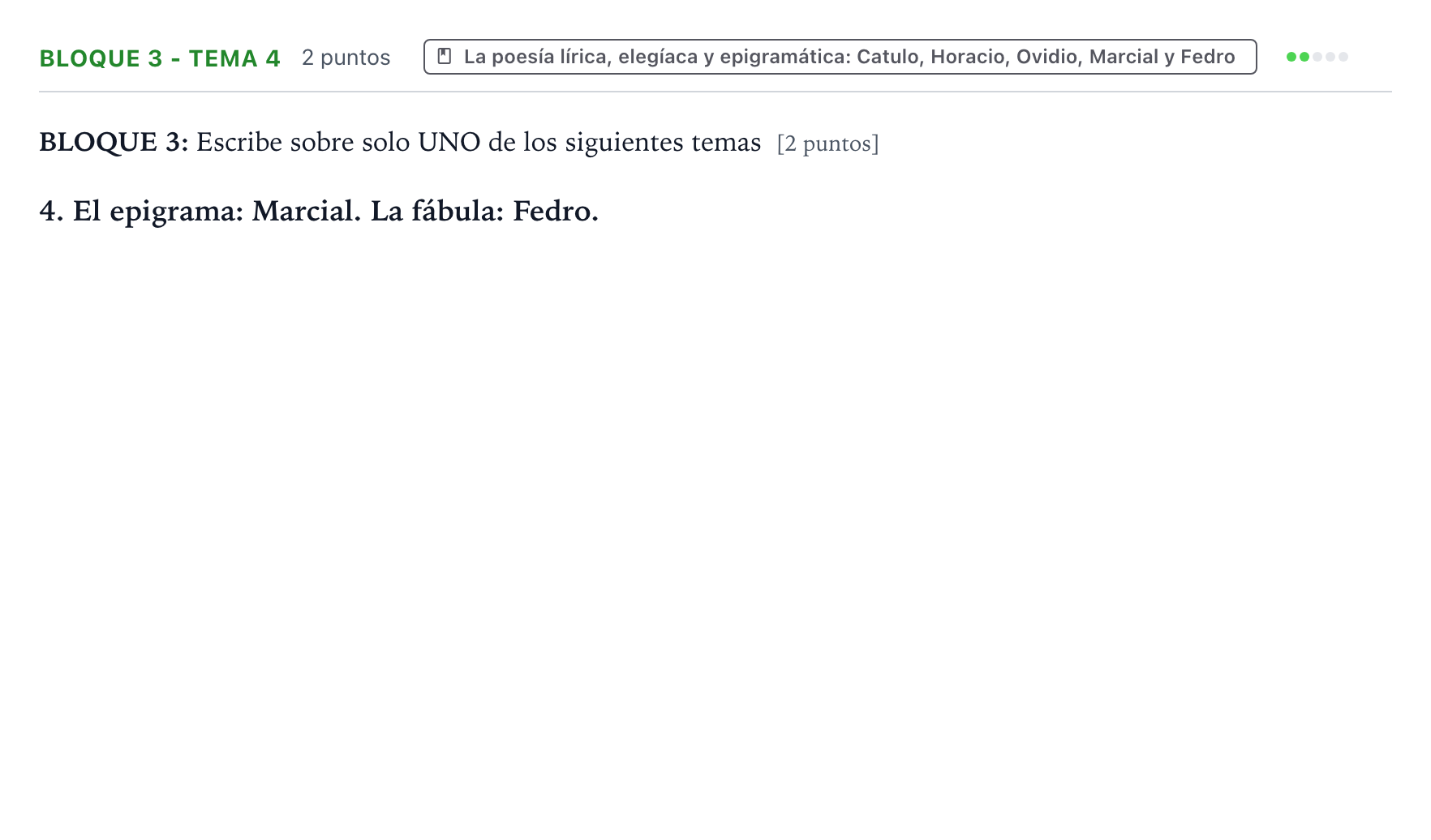 Enunciado: Bloque 3 - Tema 4 · Latín II PAU La Rioja Extraordinaria 2023