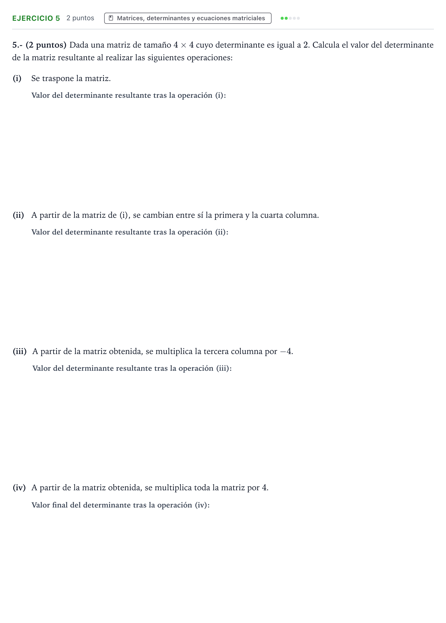 Enunciado: Problema 5 · Matemáticas II PAU La Rioja Ordinaria 2023
