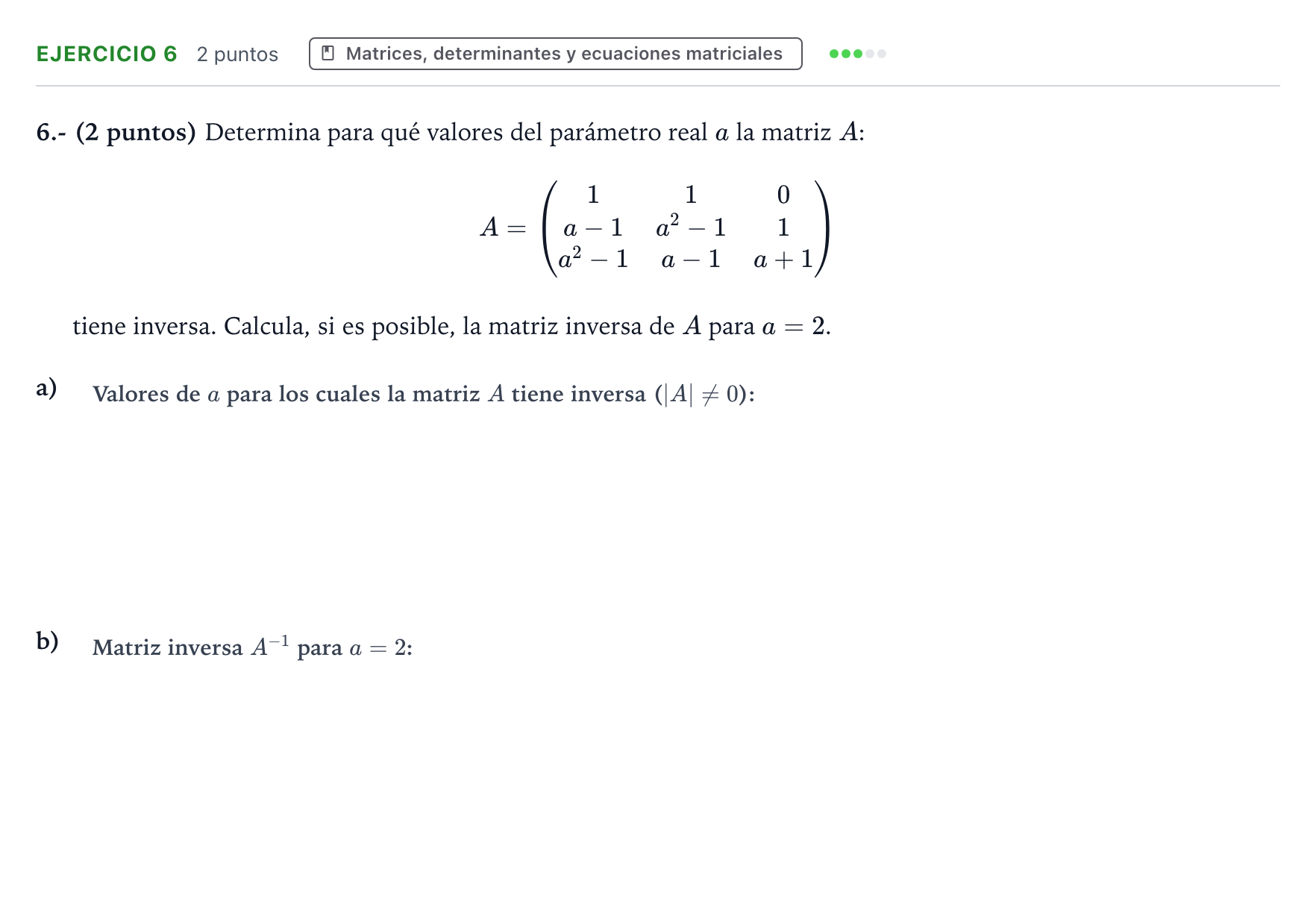 Enunciado: Problema 6 · Matemáticas II PAU La Rioja Ordinaria 2023