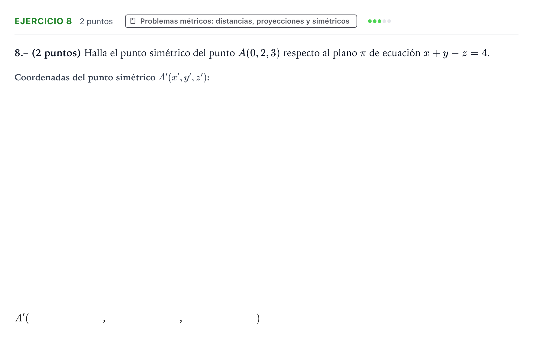Enunciado: Problema 8 · Matemáticas II PAU La Rioja Ordinaria 2023