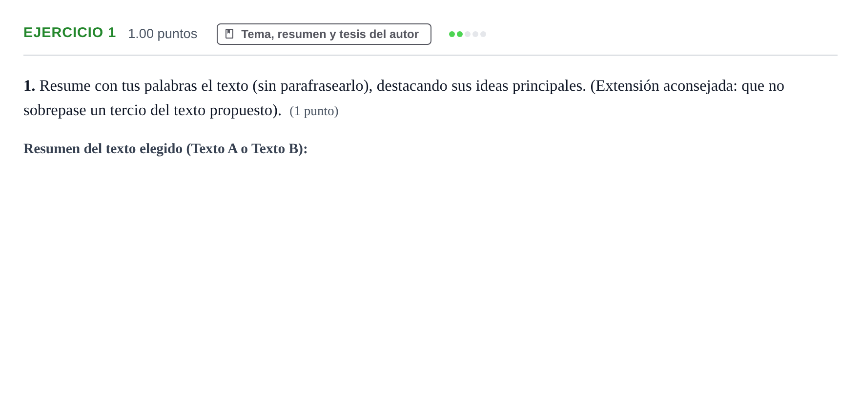 Enunciado: Problema 1 · Lengua Castellana y Literatura II PAU La Rioja Ordinaria 2023