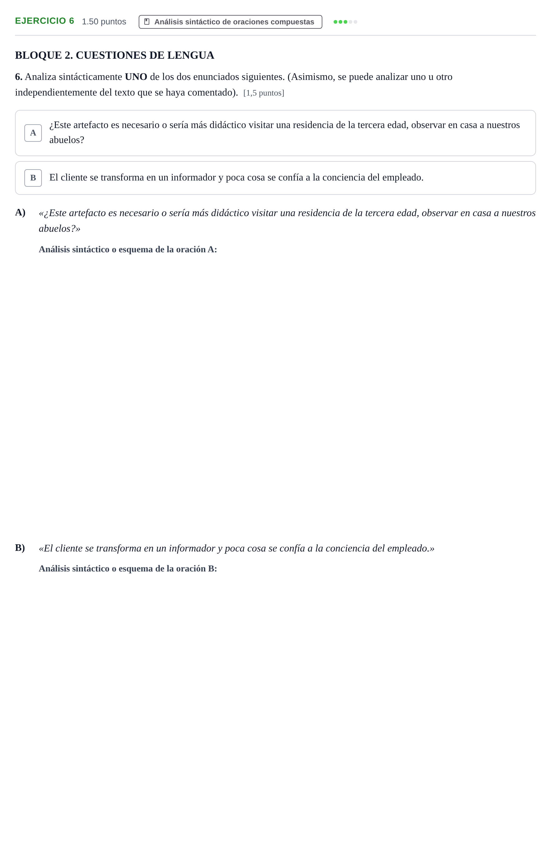 Enunciado: Problema 6 · Lengua Castellana y Literatura II PAU La Rioja Extraordinaria 2023
