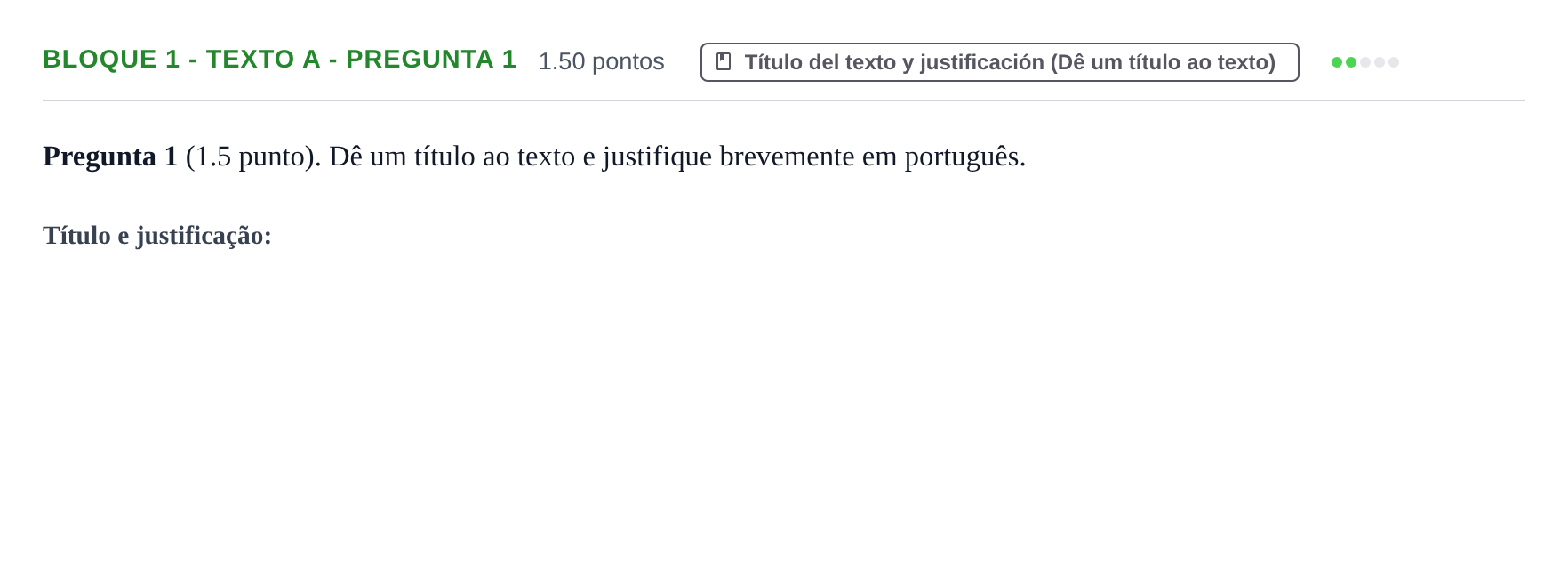 Enunciado: Bloque 1 - Texto A - Pregunta 1 · Portugués PAU La Rioja Ordinaria 2023