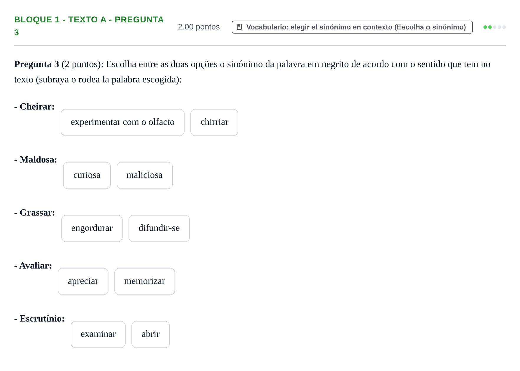Enunciado: Bloque 1 - Texto A - Pregunta 3 · Portugués PAU La Rioja Ordinaria 2023