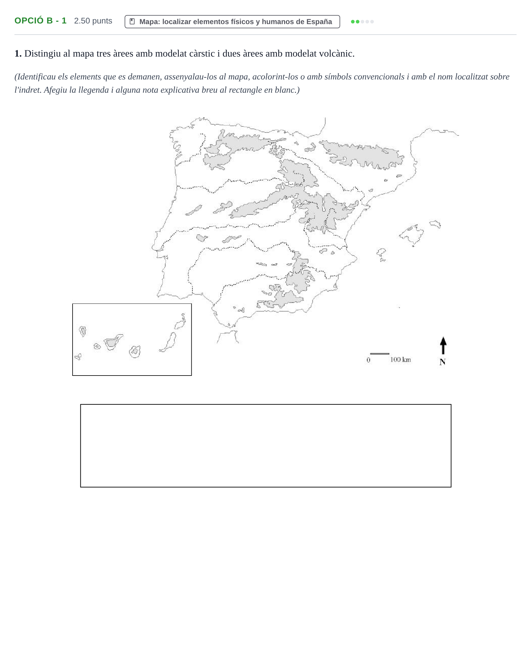 Enunciado: Ejercicio Opció B - 1 · Geografía PAU Baleares Extraordinaria 2022