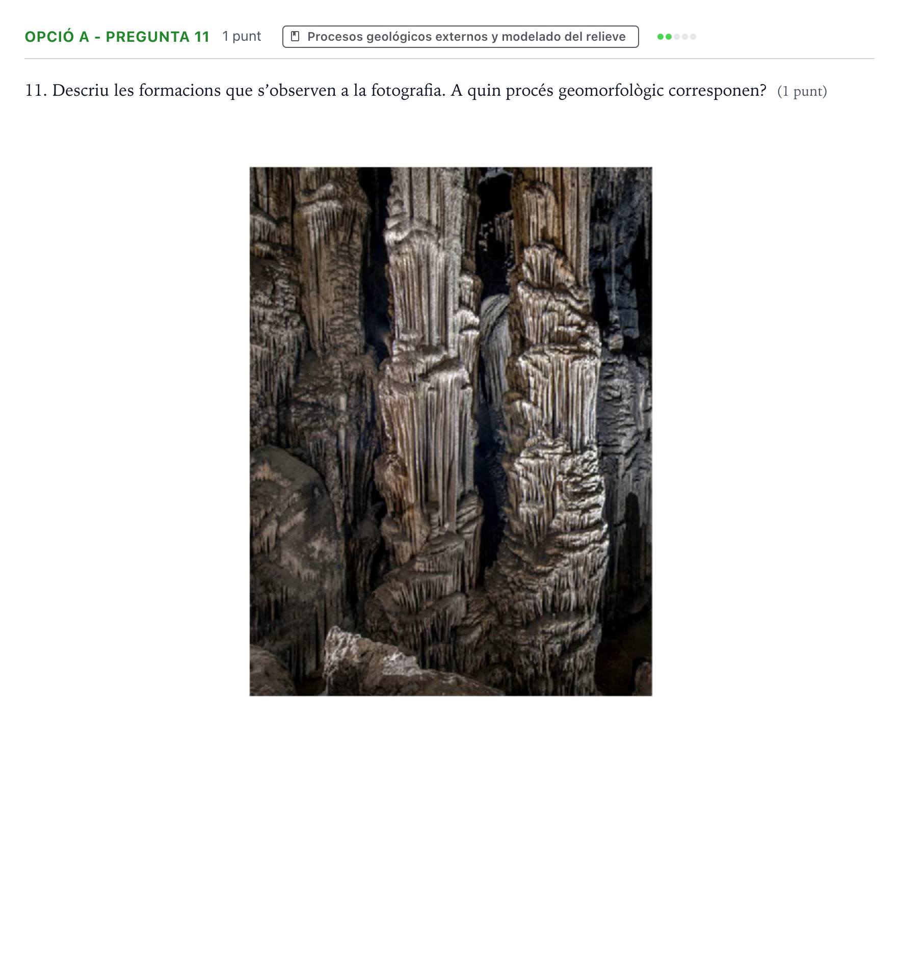 Enunciado: Ejercicio Opció A - Pregunta 11 · Geología y Ciencias Ambientales PAU Baleares Extraordinaria 2022