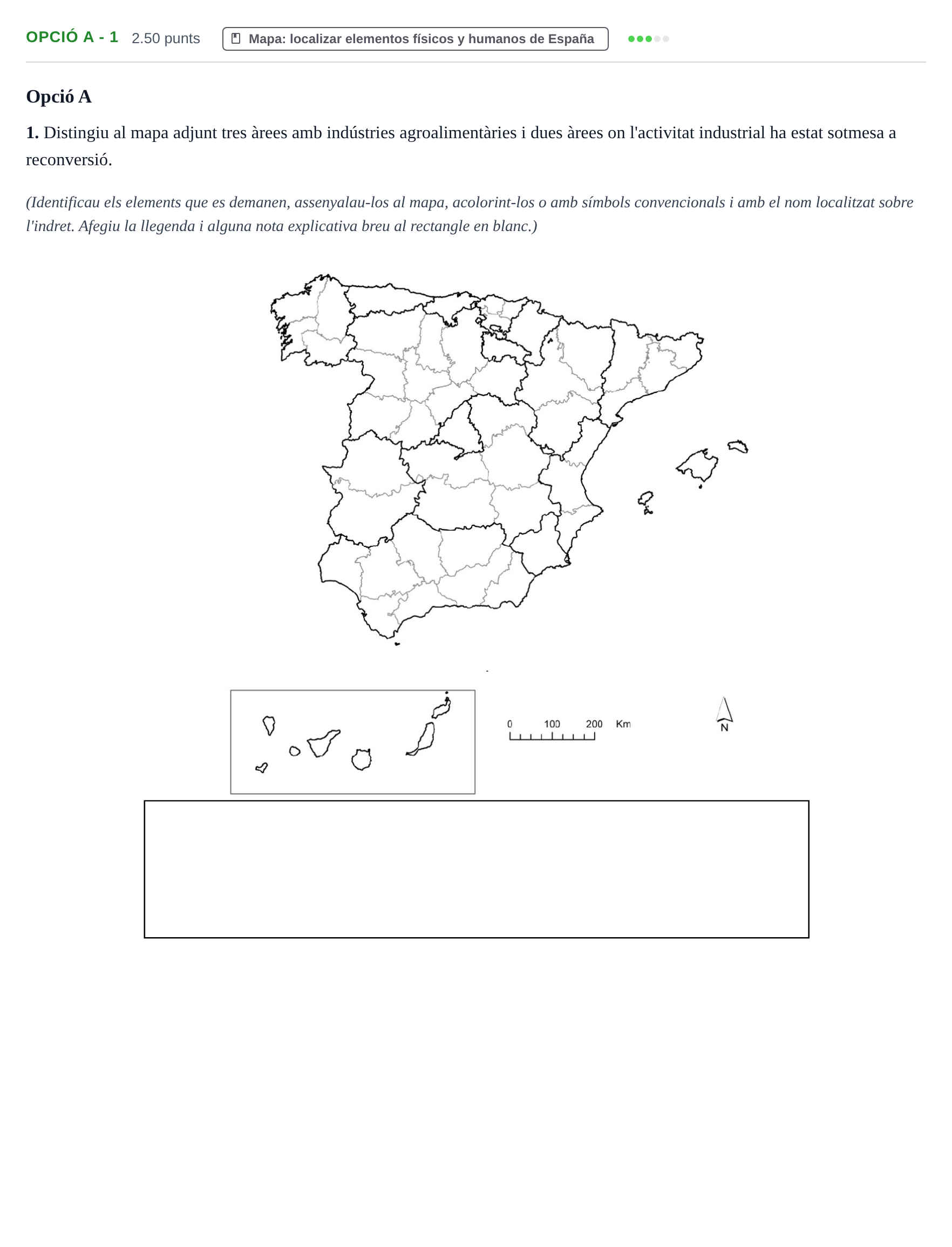 Enunciado: Ejercicio Opció A - 1 · Geografía PAU Baleares Ordinaria 2022