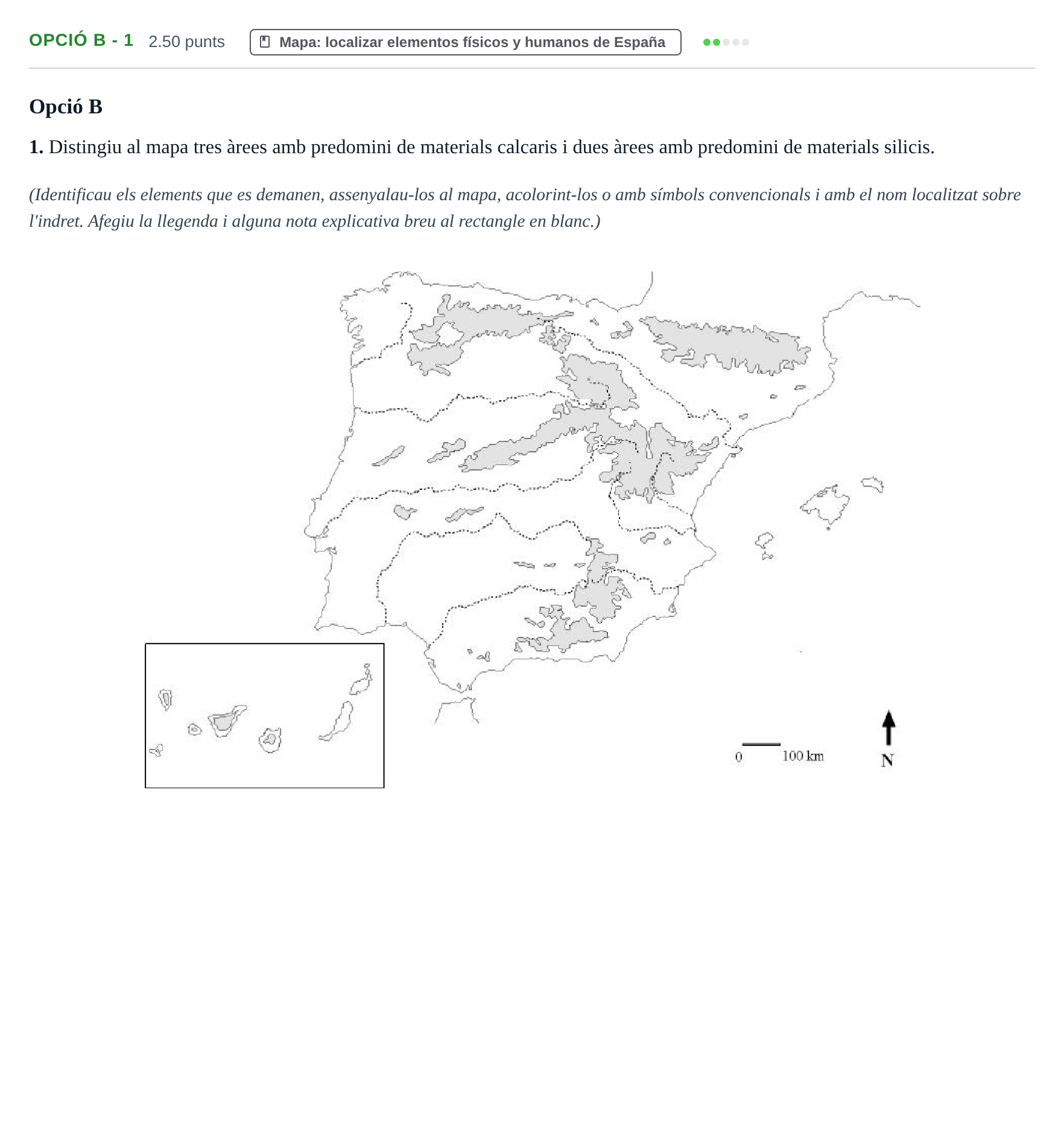 Enunciado: Ejercicio Opció B - 1 · Geografía PAU Baleares Ordinaria 2022