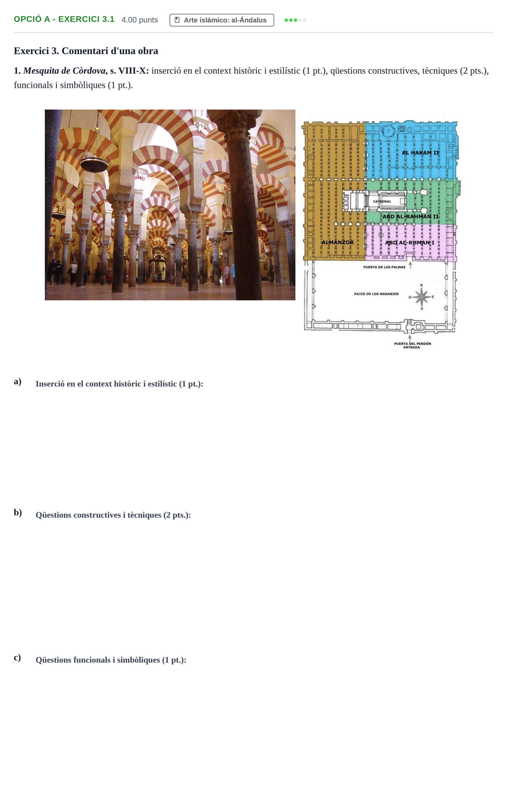 Enunciado: Ejercicio Opció A - Exercici 3.1 · Historia del Arte PAU Baleares Ordinaria 2022