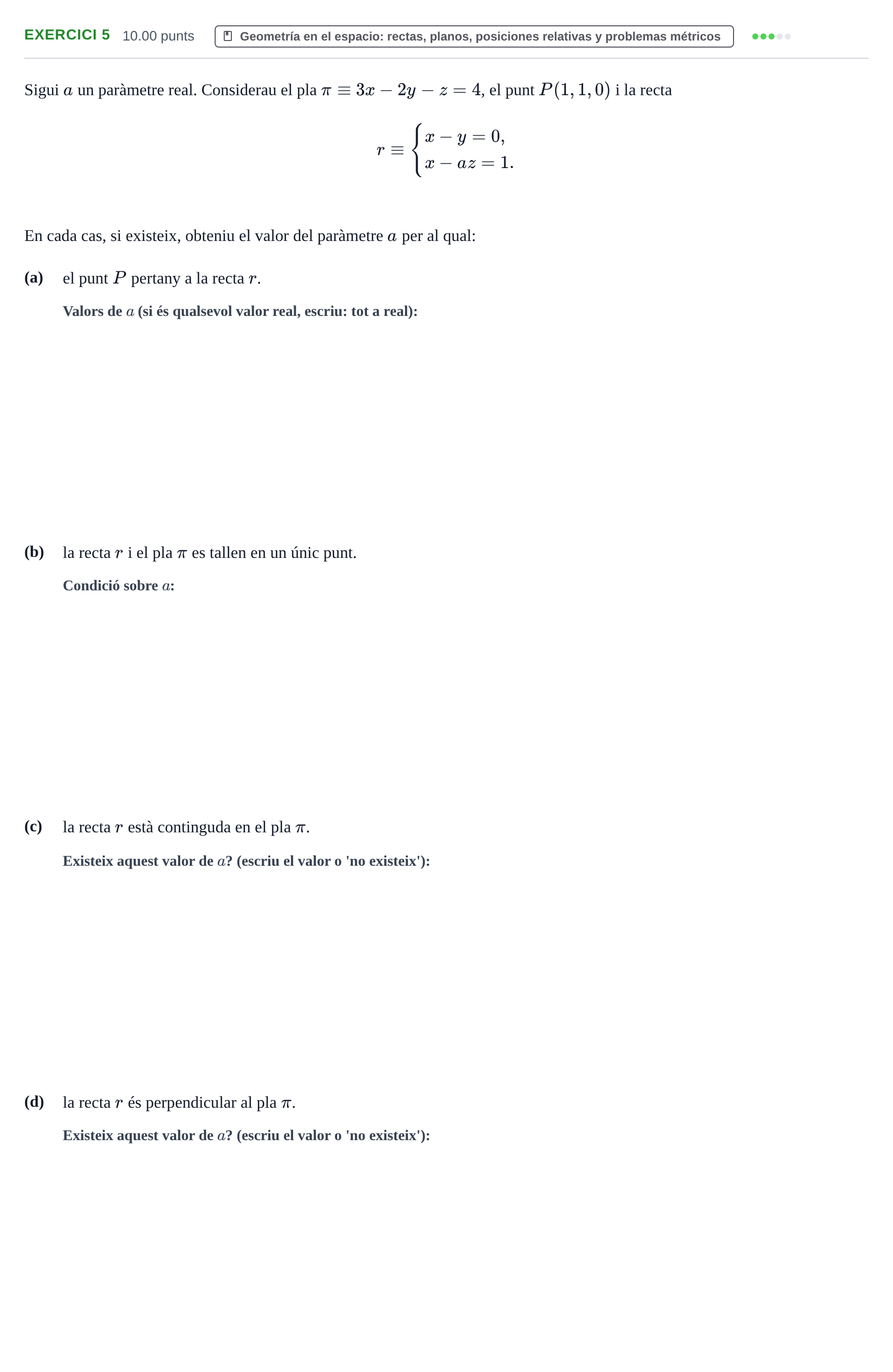 Enunciado: Problema 5 · Matemáticas II PAU Baleares Extraordinaria 2022