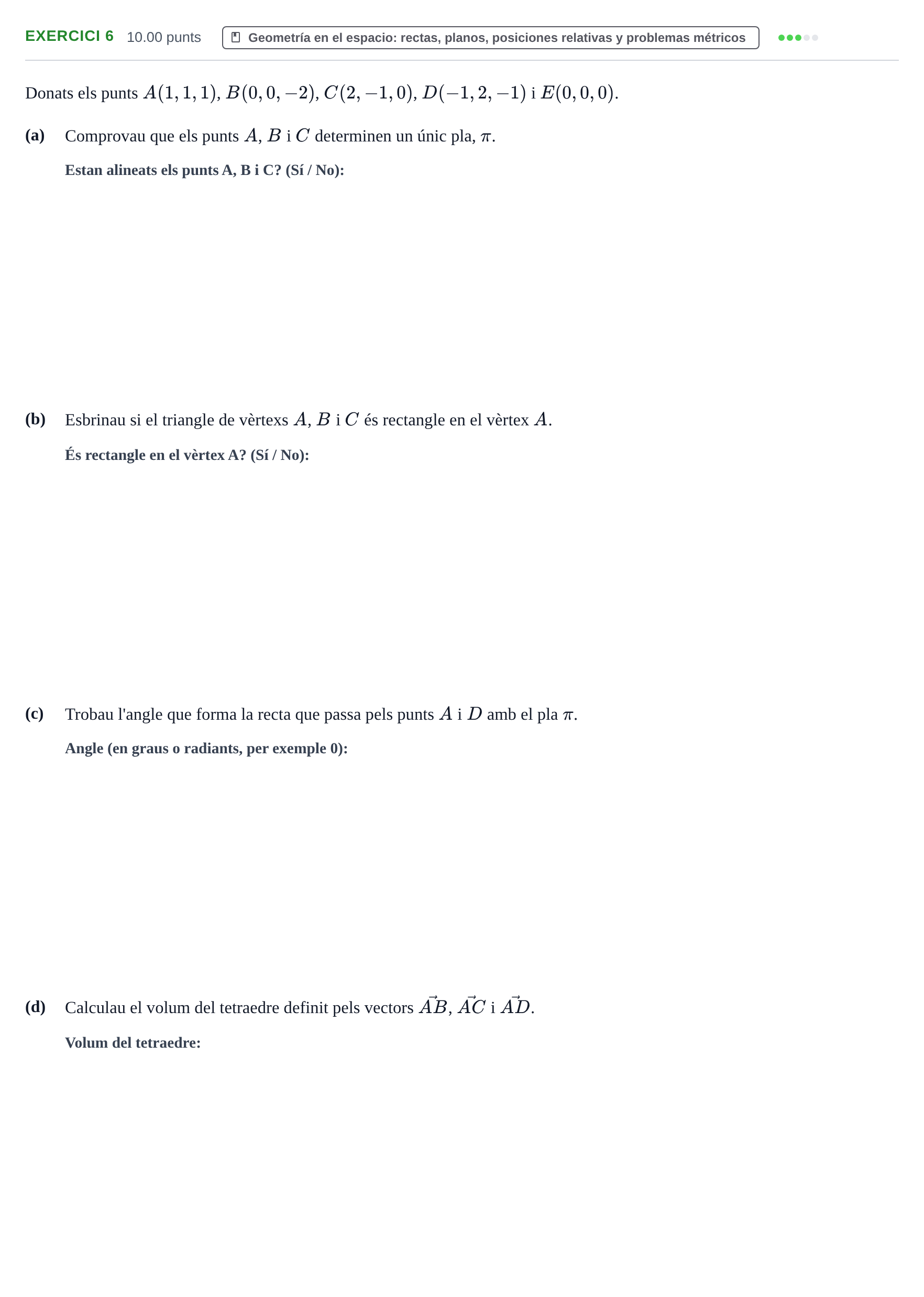 Enunciado: Problema 6 · Matemáticas II PAU Baleares Extraordinaria 2022