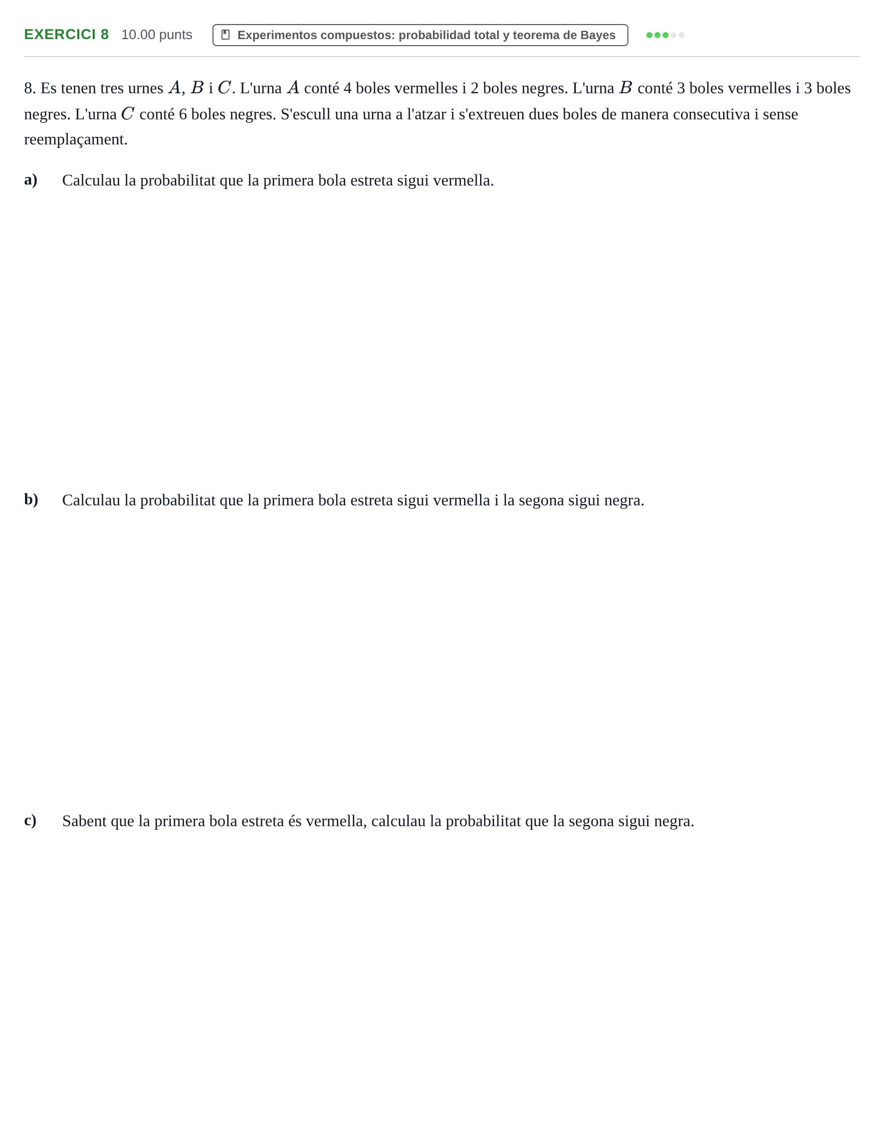 Enunciado: Problema 8 · Matemáticas II PAU Baleares Extraordinaria 2022