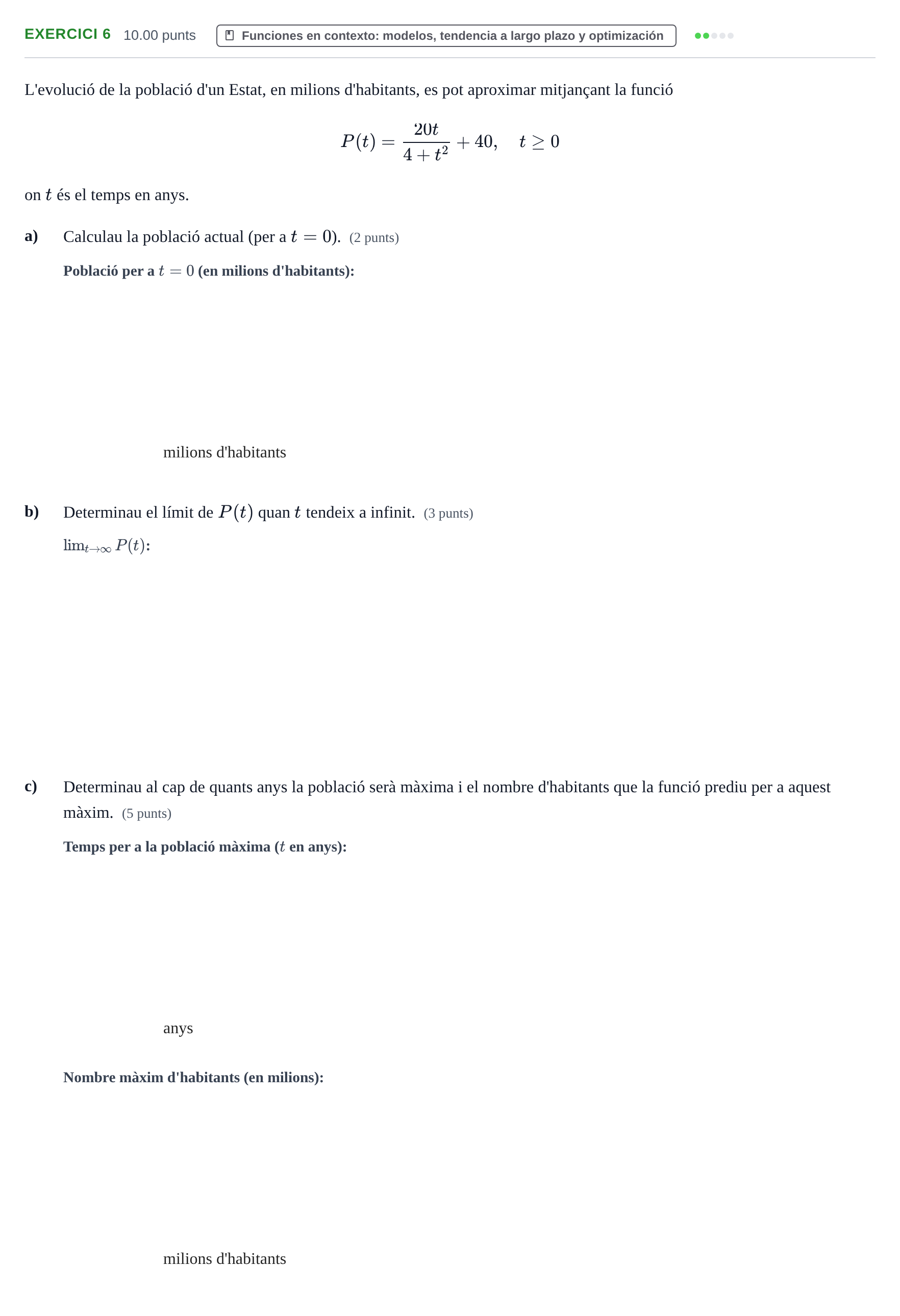 Enunciado: Problema 6 · Matemáticas aplicadas a las Ciencias Sociales II PAU Baleares Extraordinaria 2022