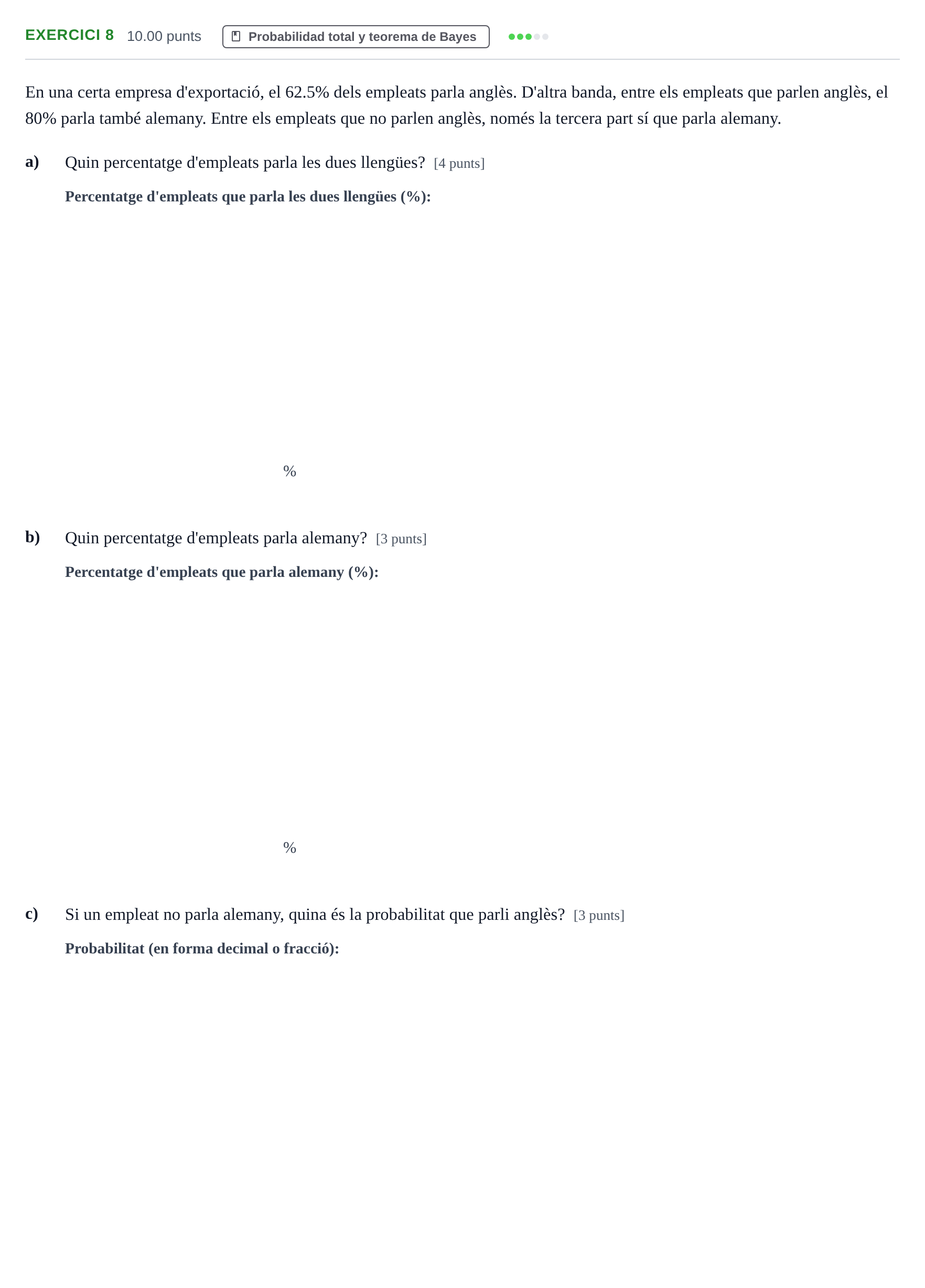 Enunciado: Problema 8 · Matemáticas aplicadas a las Ciencias Sociales II PAU Baleares Ordinaria 2022