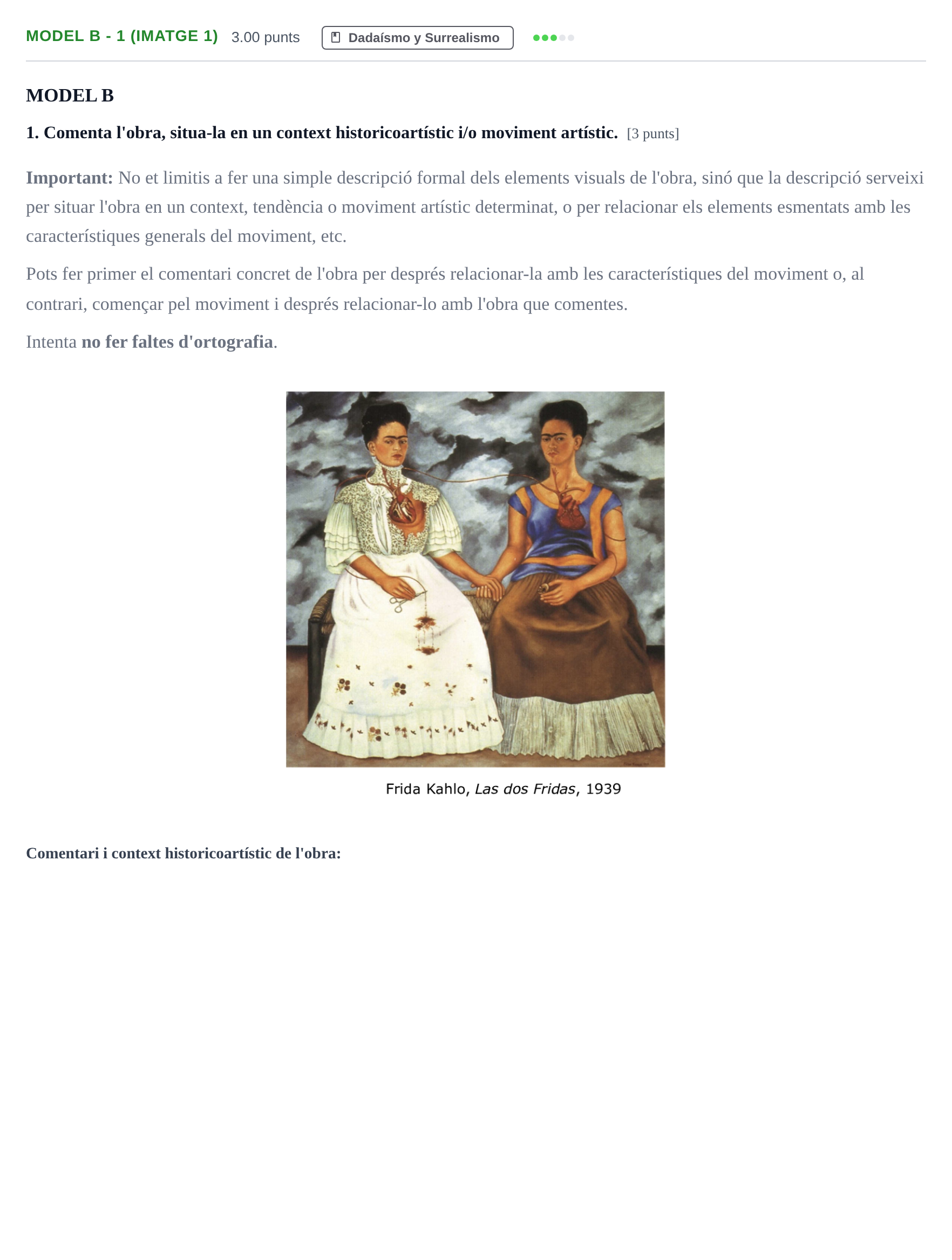 Enunciado: Ejercicio Model B - 1 (Imatge 1) · Fundamentos Artísticos PAU Baleares Extraordinaria 2021
