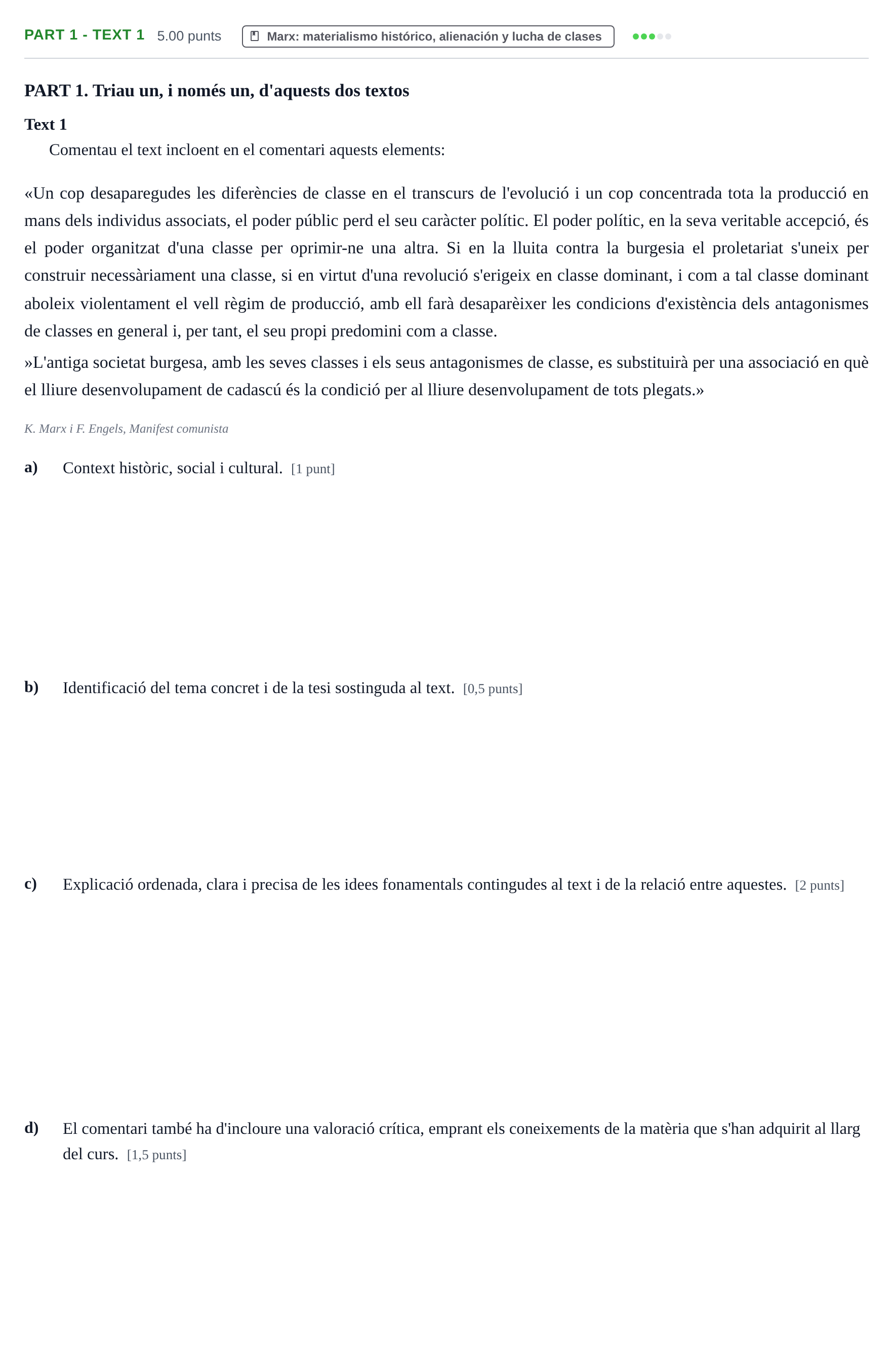 Enunciado: Part 1 - Text 1 · Historia de la Filosofía PAU Baleares Extraordinaria 2021
