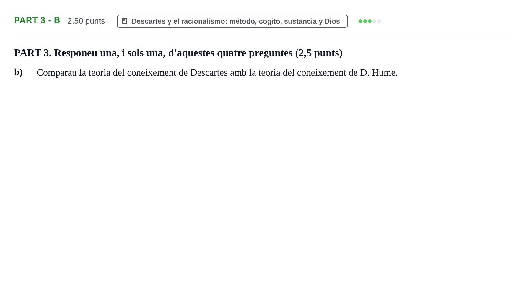 Enunciado: Part 3 - b · Historia de la Filosofía PAU Baleares Extraordinaria 2021