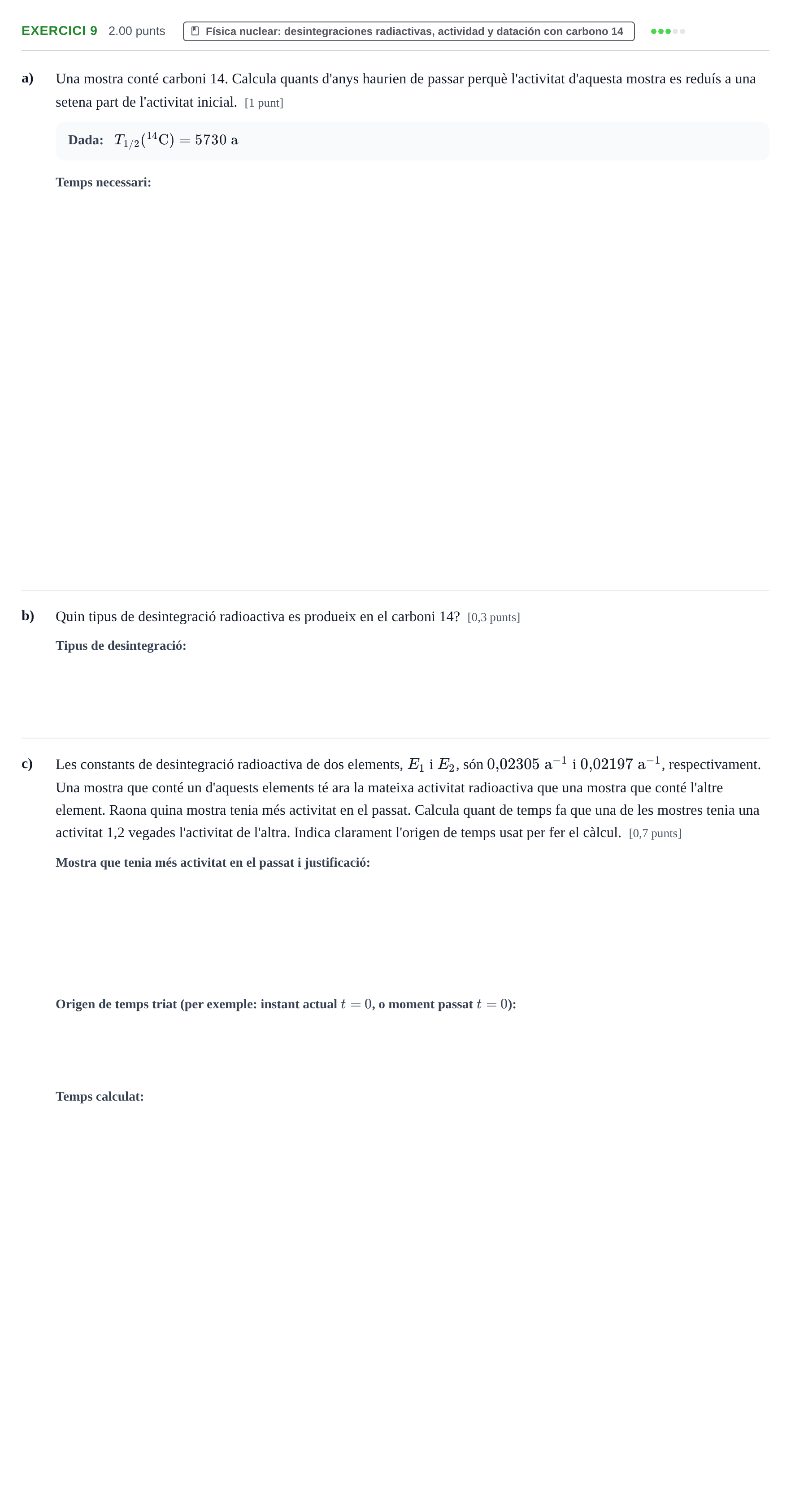 Enunciado: Problema 9 · Física PAU Baleares Extraordinaria 2021