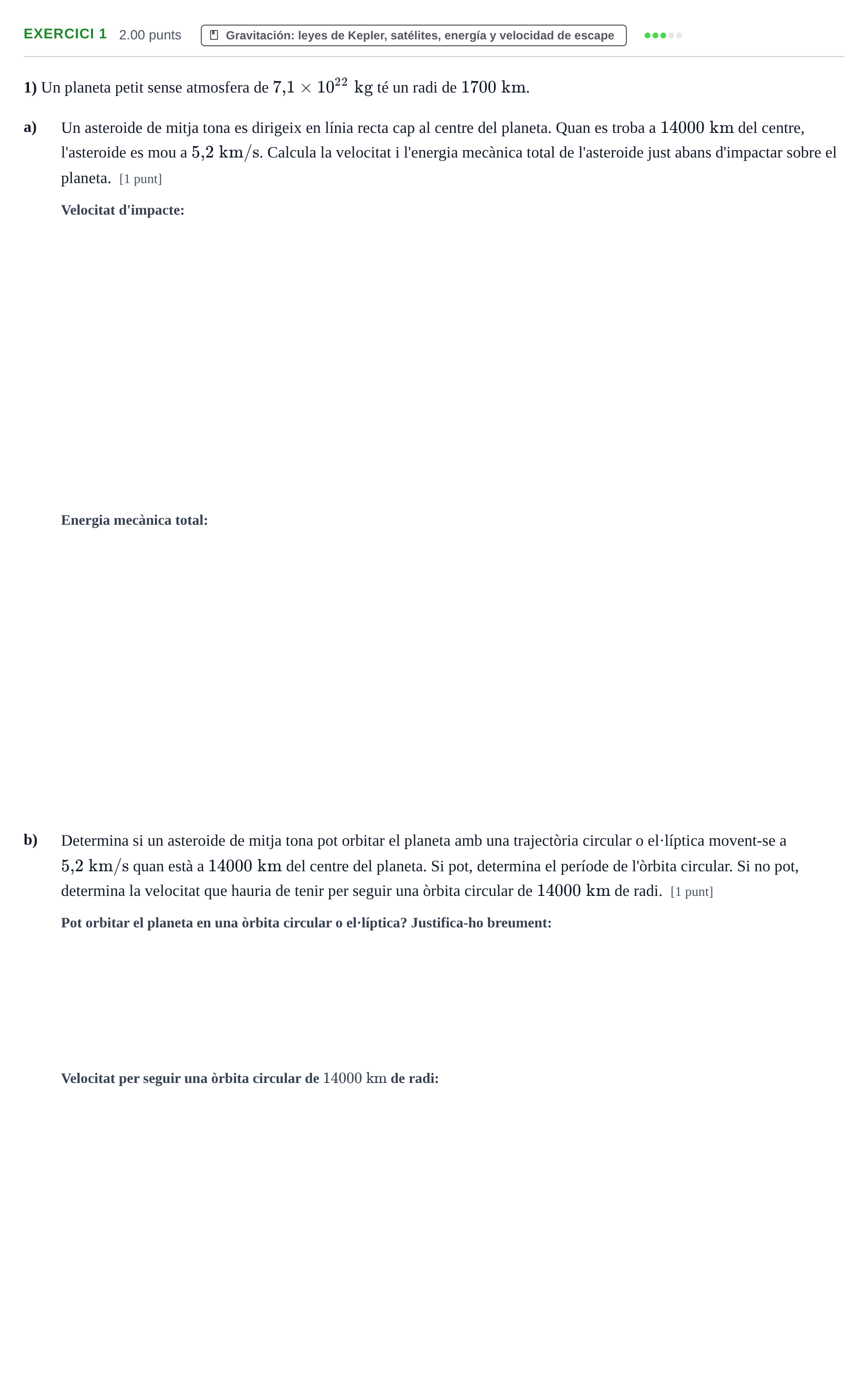 Enunciado: Problema 1 · Física PAU Baleares Ordinaria 2021