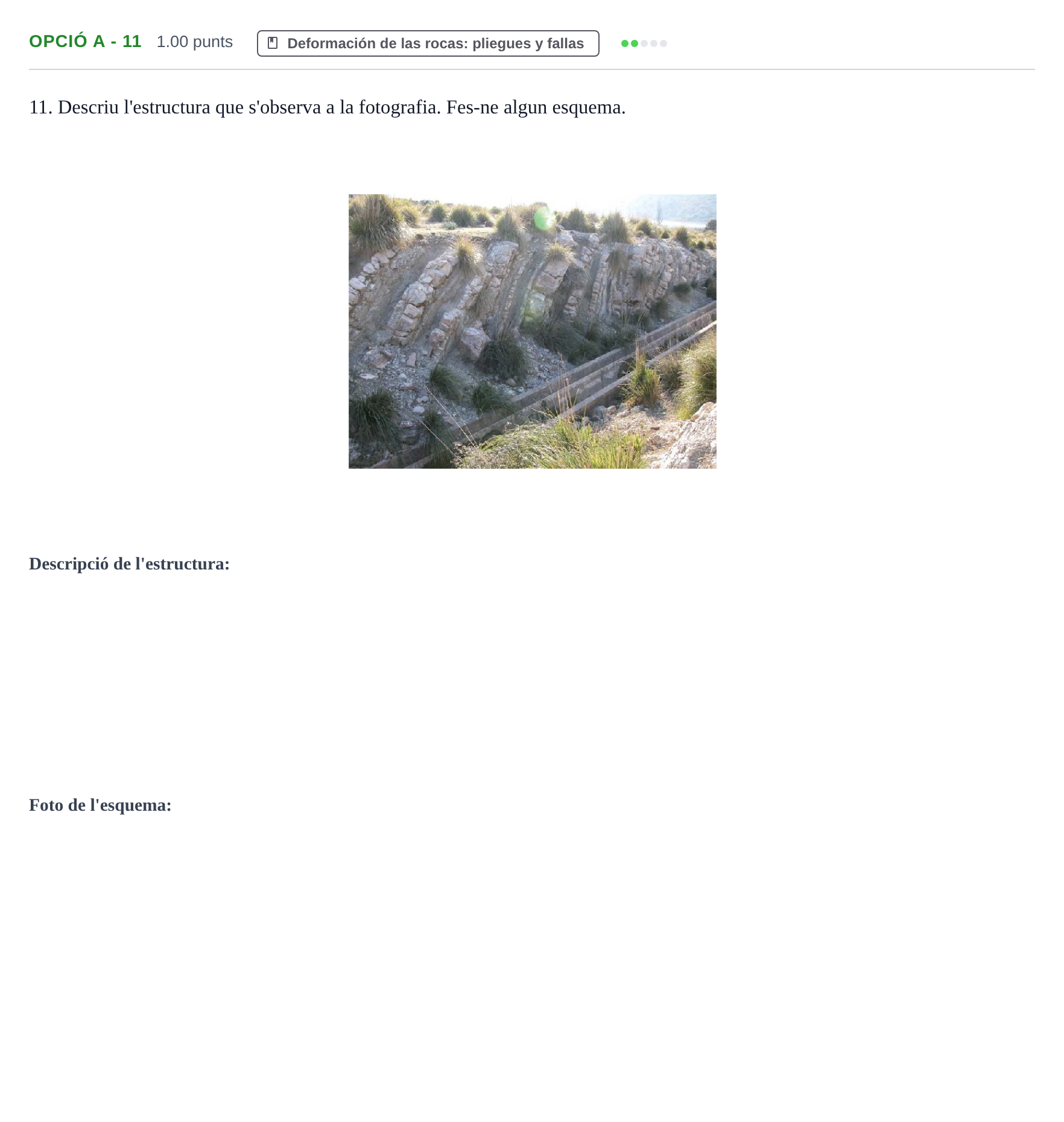 Enunciado: Ejercicio Opció A - 11 · Geología y Ciencias Ambientales PAU Baleares Extraordinaria 2021