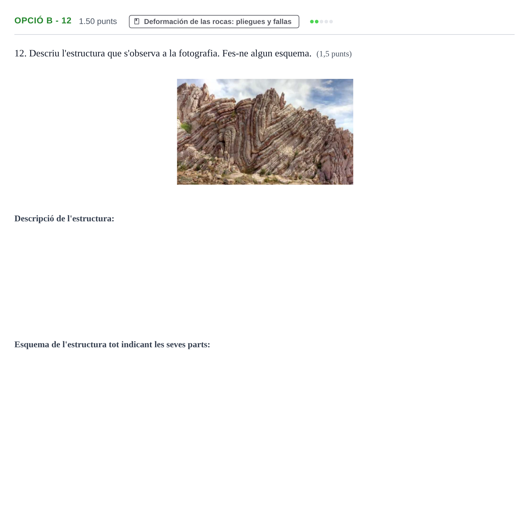 Enunciado: Ejercicio Opció B - 12 · Geología y Ciencias Ambientales PAU Baleares Extraordinaria 2021