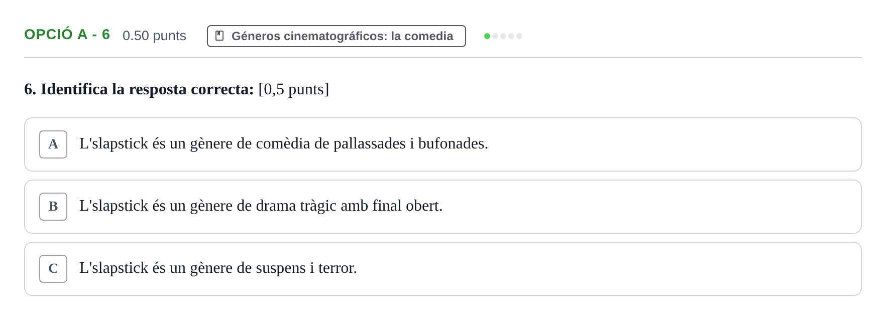 Enunciado: Ejercicio Opció A - 6 · Cultura Audiovisual II PAU Baleares Ordinaria 2021