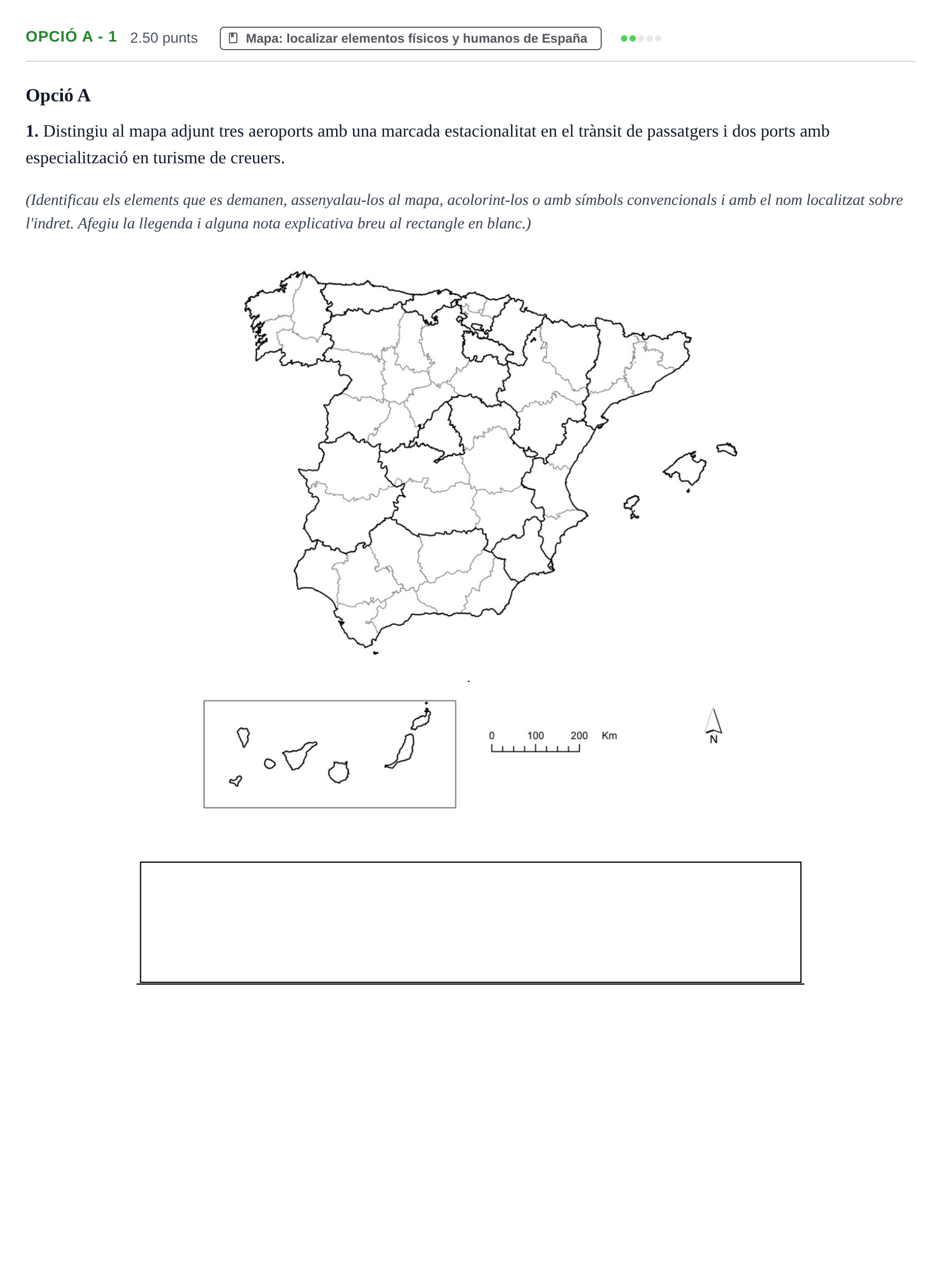 Enunciado: Ejercicio Opció A - 1 · Geografía PAU Baleares Extraordinaria 2021
