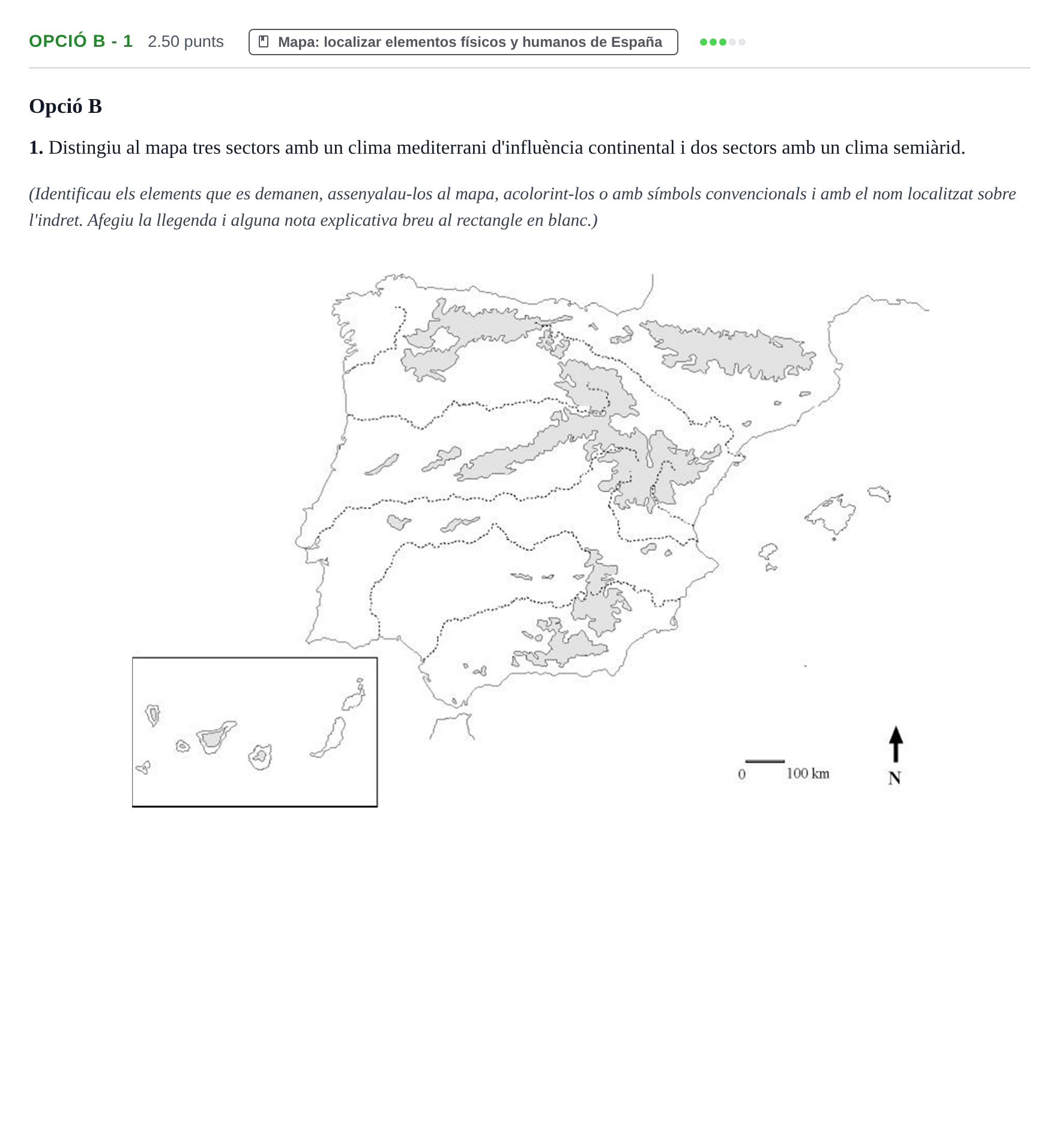 Enunciado: Ejercicio Opció B - 1 · Geografía PAU Baleares Extraordinaria 2021
