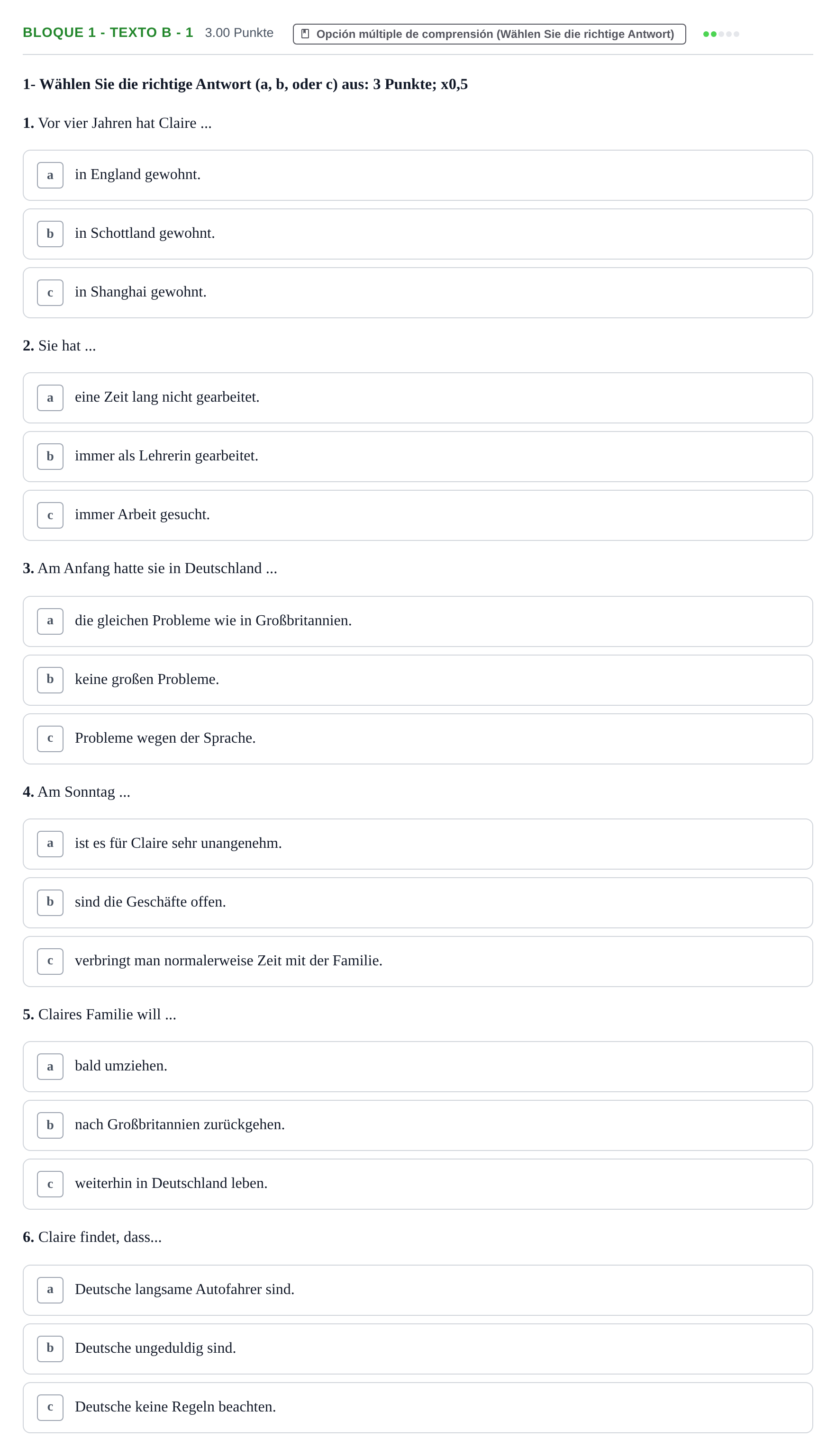 Enunciado: Bloque 1 - Texto B - 1 · Alemán PAU La Rioja Ordinaria 2022
