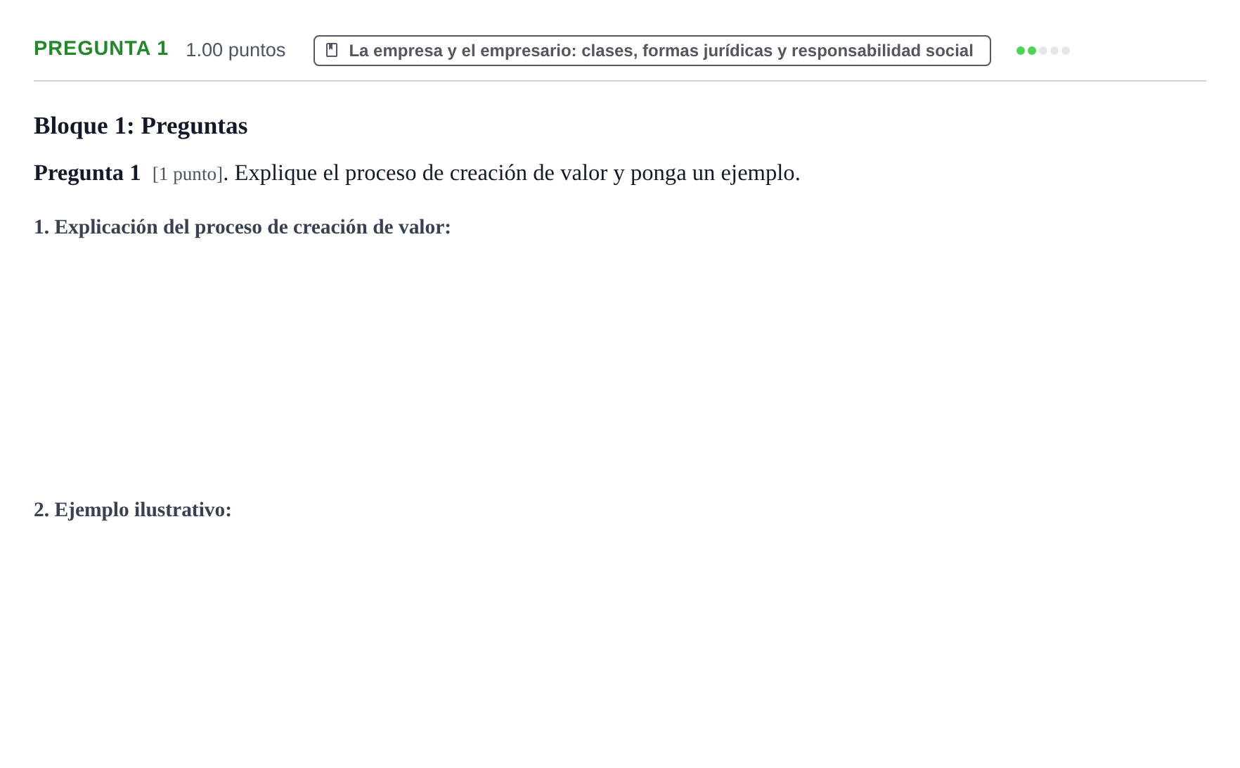 Enunciado: Pregunta 1 · Empresa y Diseño de Modelos de Negocio PAU La Rioja Ordinaria 2022