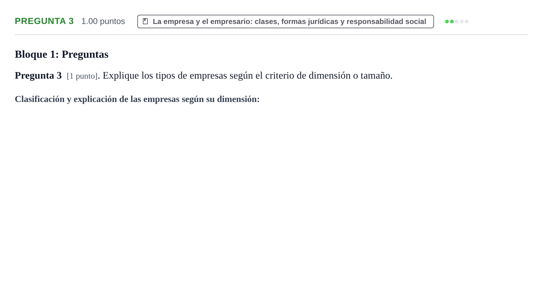 Enunciado: Pregunta 3 · Empresa y Diseño de Modelos de Negocio PAU La Rioja Ordinaria 2022