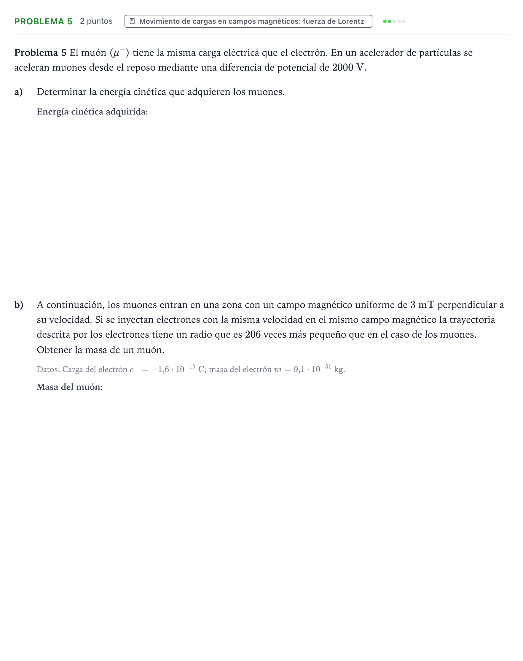 Enunciado: Problema 5 · Física PAU La Rioja Extraordinaria 2022