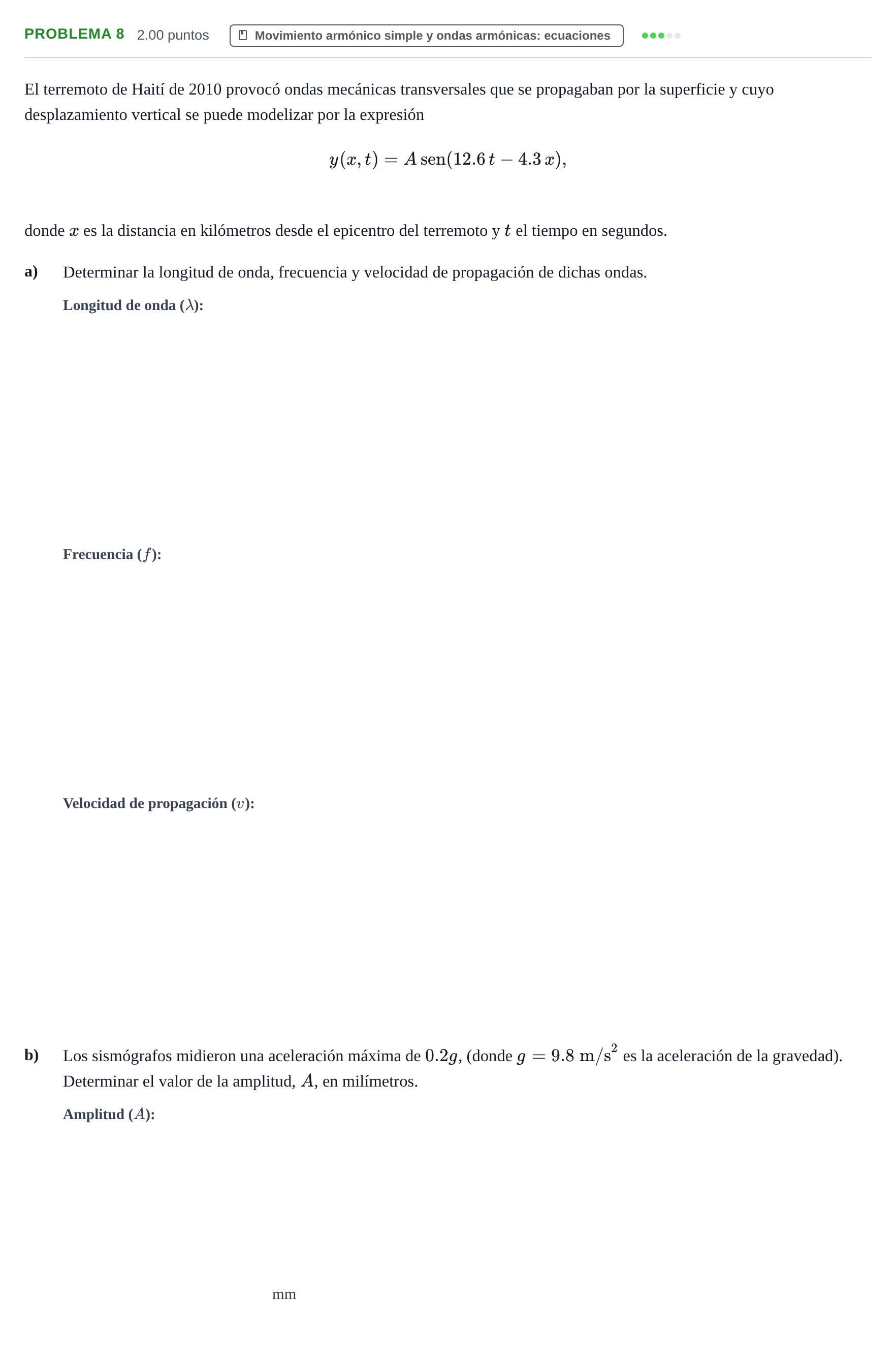 Enunciado: Problema 8 · Física PAU La Rioja Extraordinaria 2022