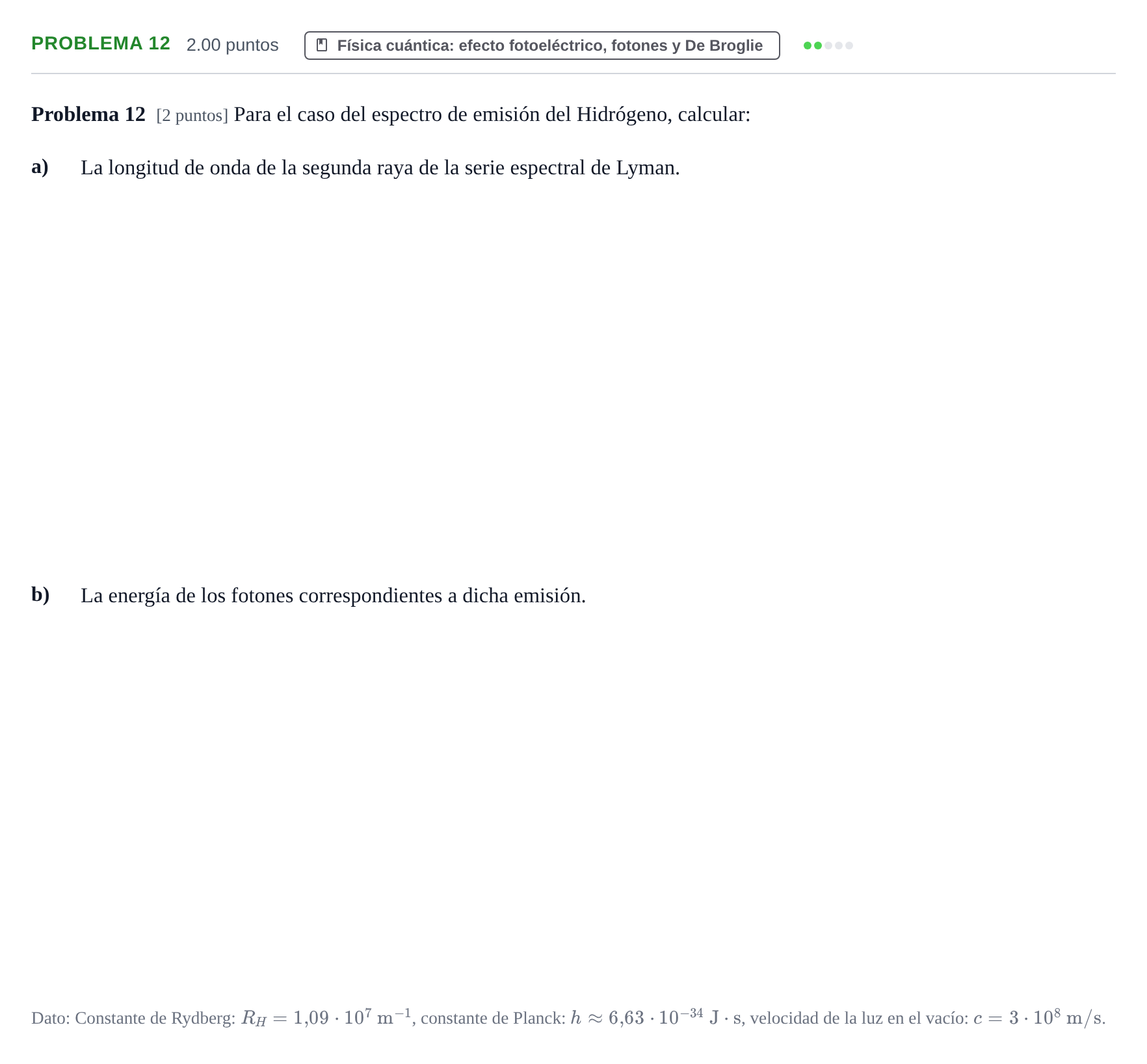 Enunciado: Problema 12 · Física PAU La Rioja Ordinaria 2022