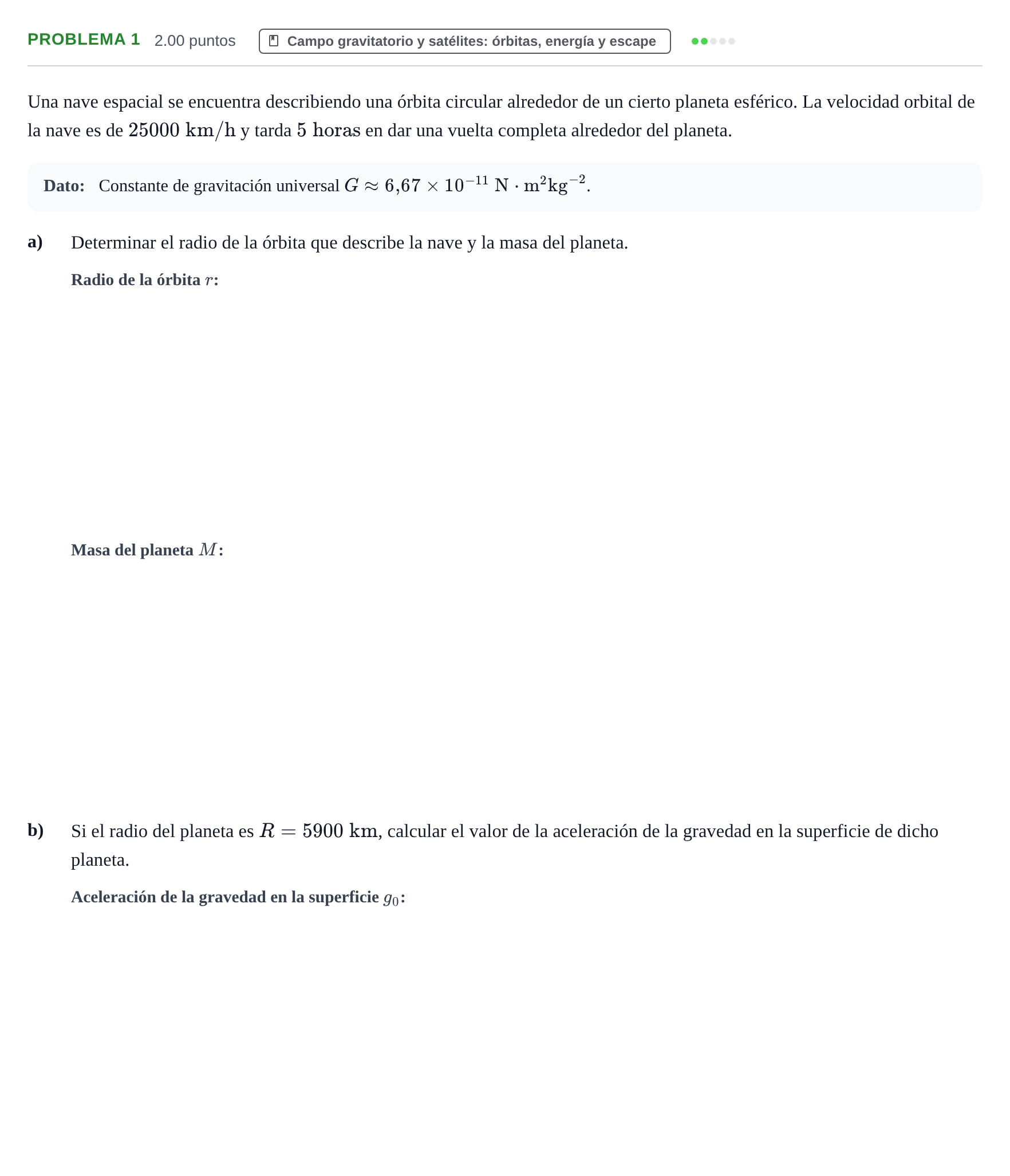 Enunciado: Problema 1 · Física PAU La Rioja Ordinaria 2022