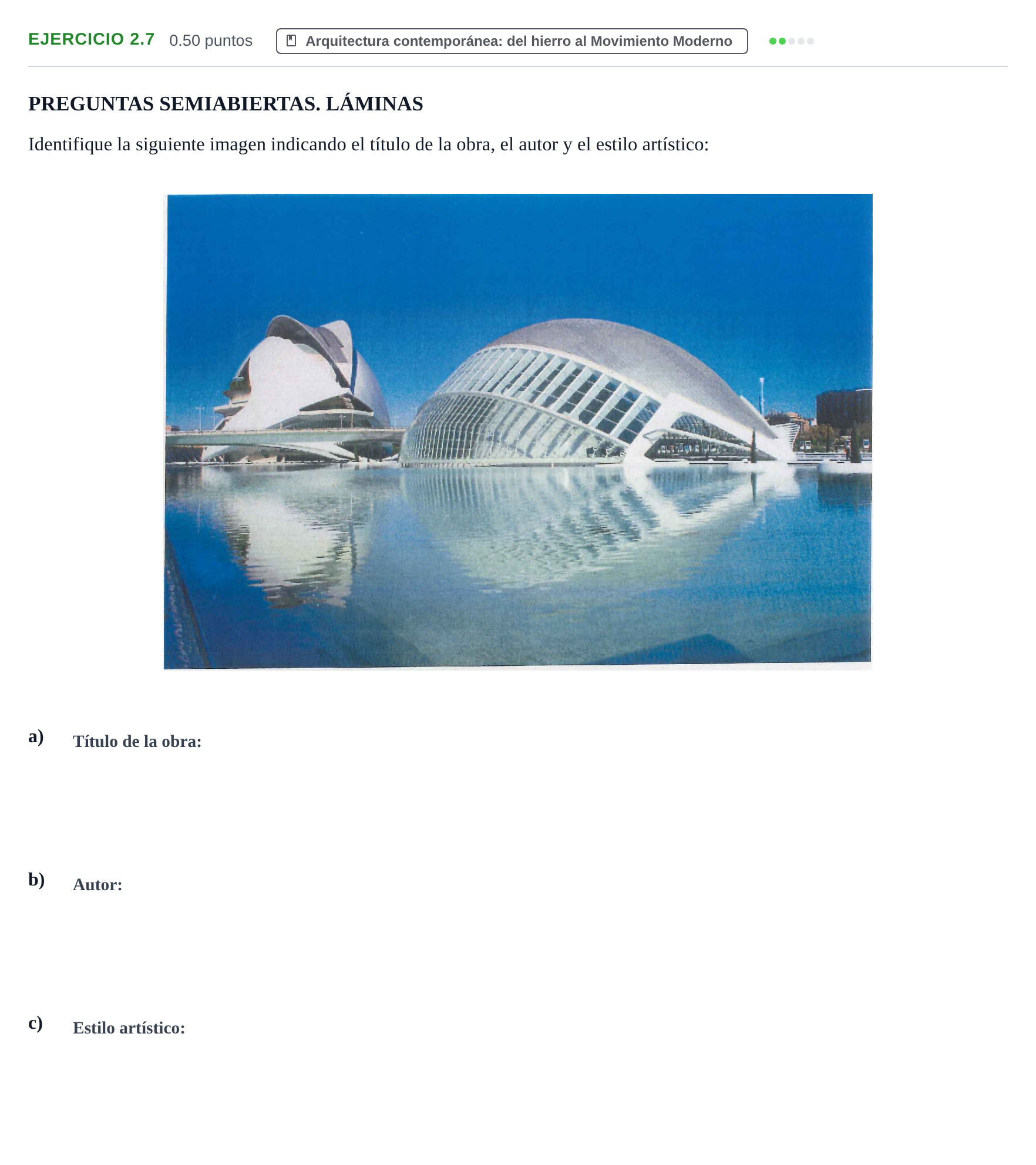 Enunciado: Ejercicio 2.7 · Fundamentos Artísticos PAU La Rioja Extraordinaria 2022