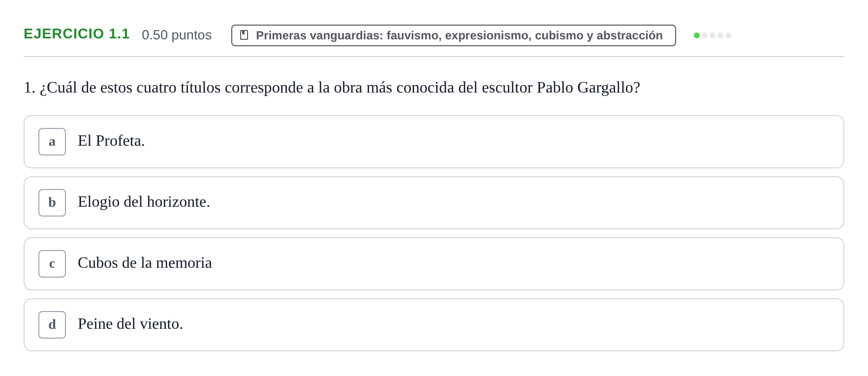 Enunciado: Ejercicio 1.1 · Fundamentos Artísticos PAU La Rioja Ordinaria 2022