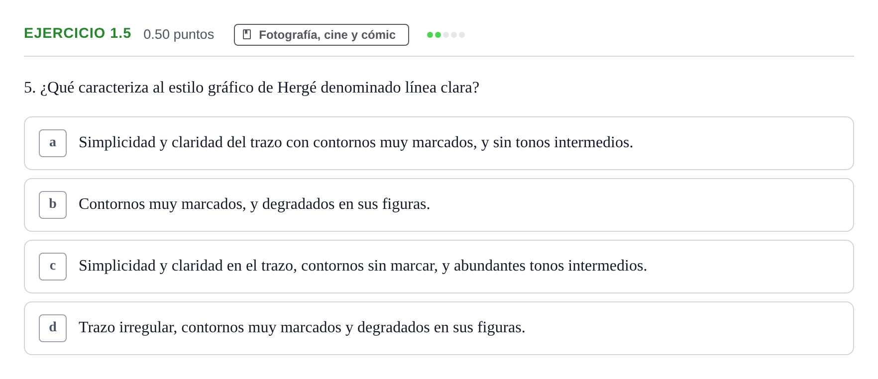 Enunciado: Ejercicio 1.5 · Fundamentos Artísticos PAU La Rioja Ordinaria 2022